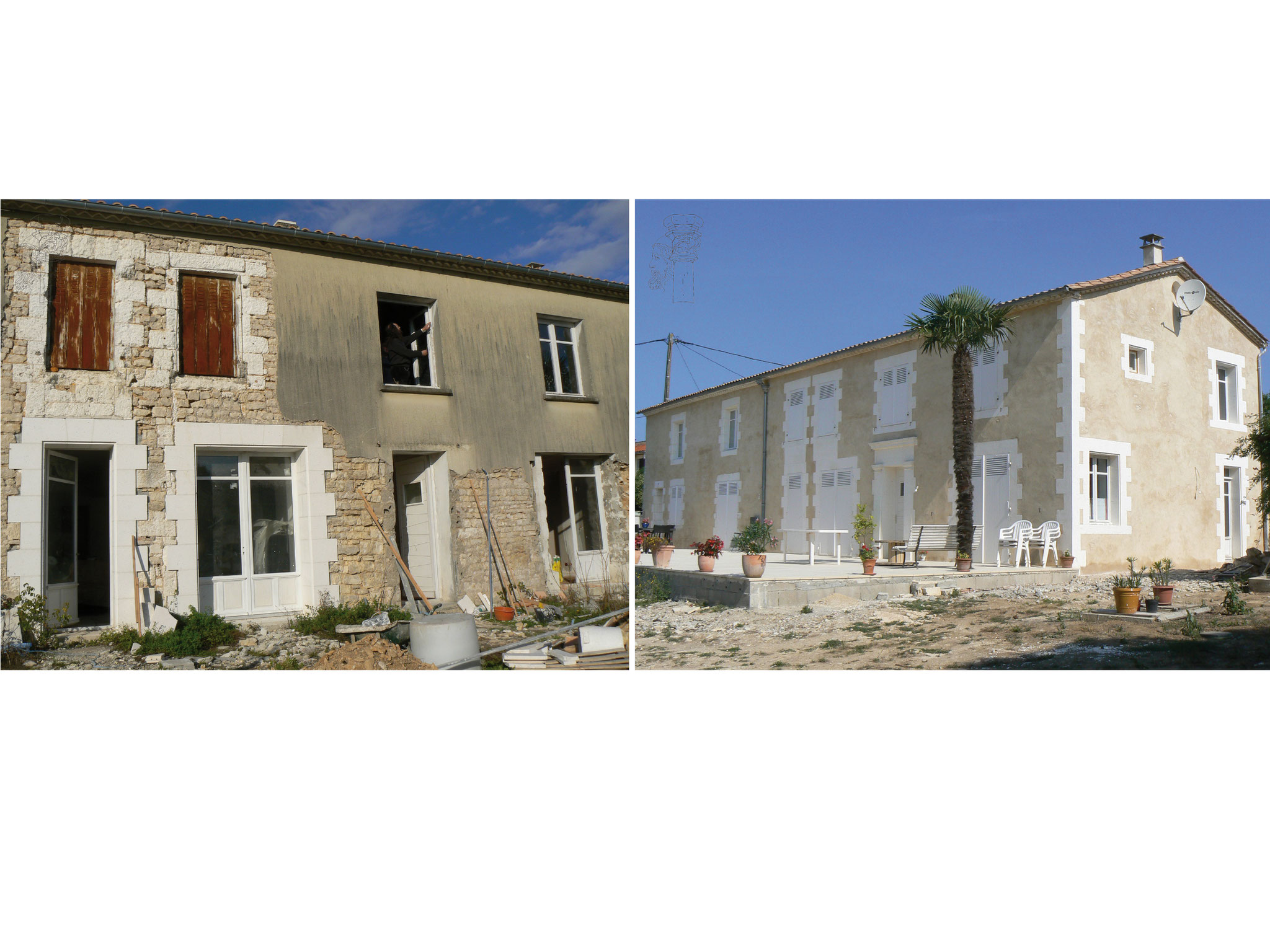 Restauration complète d'une façade Avant/Après