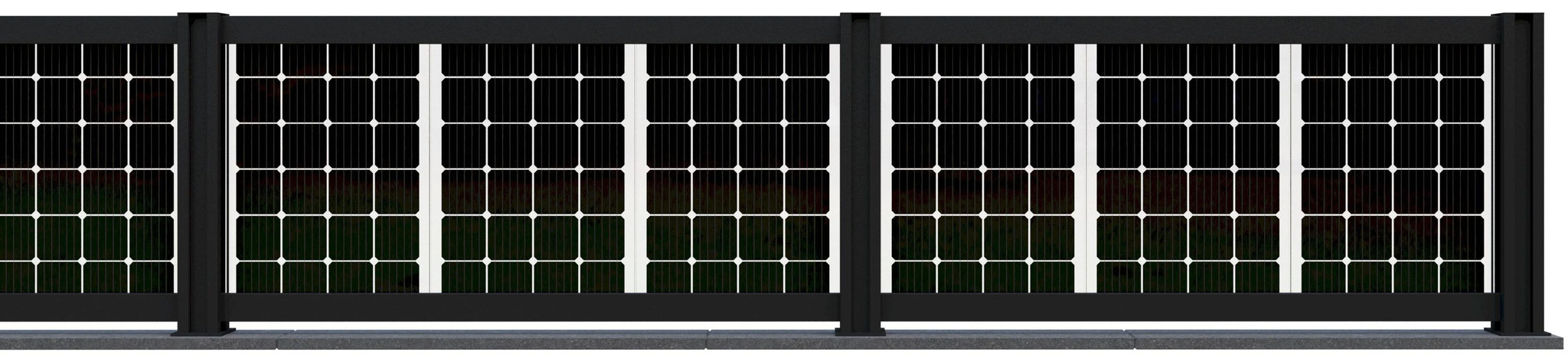 Solarzaun Premium Solarglas schwarz RAL 7016