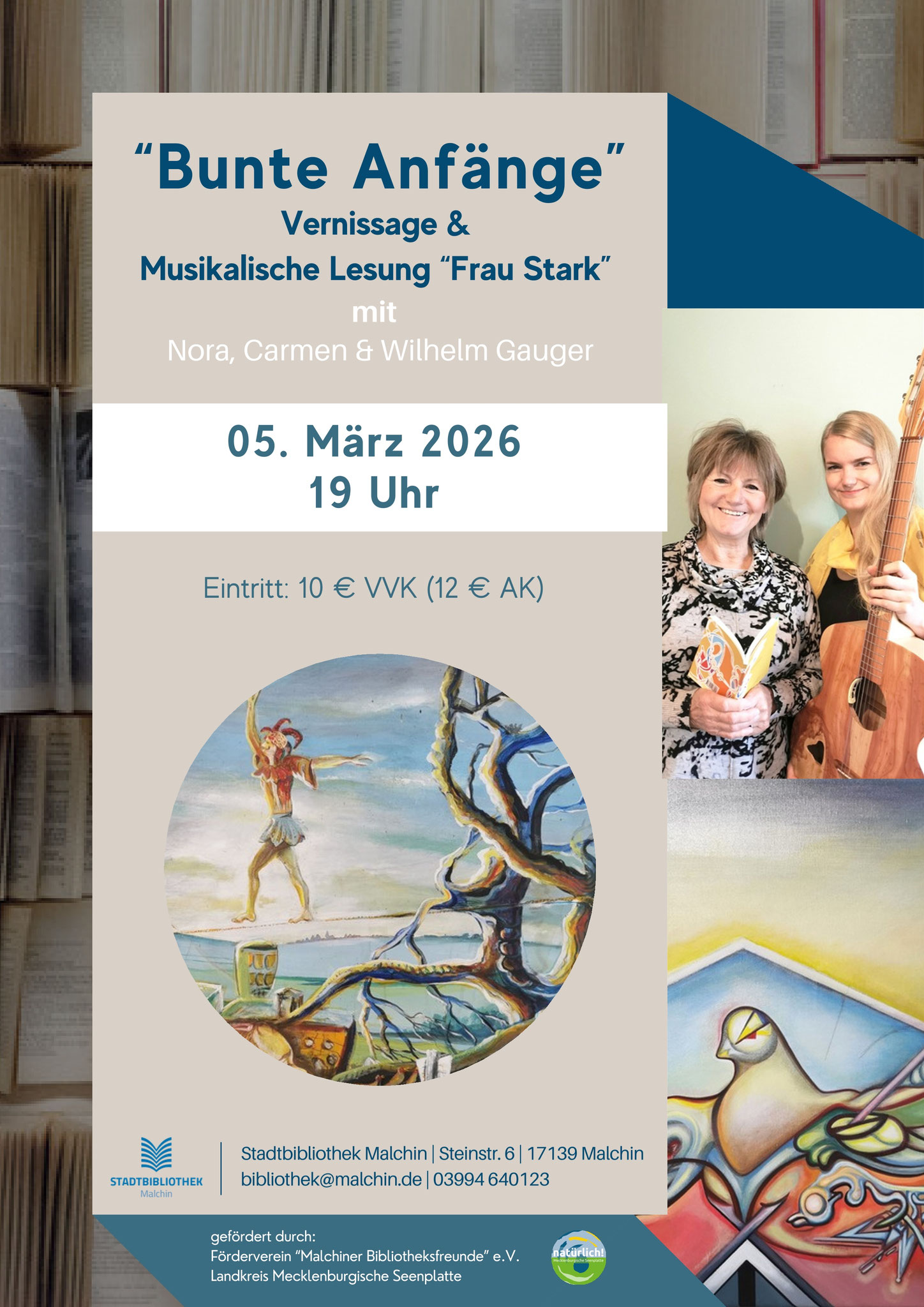 Ausstellung und Lesung in MV - Stadtbibliothek Malchin