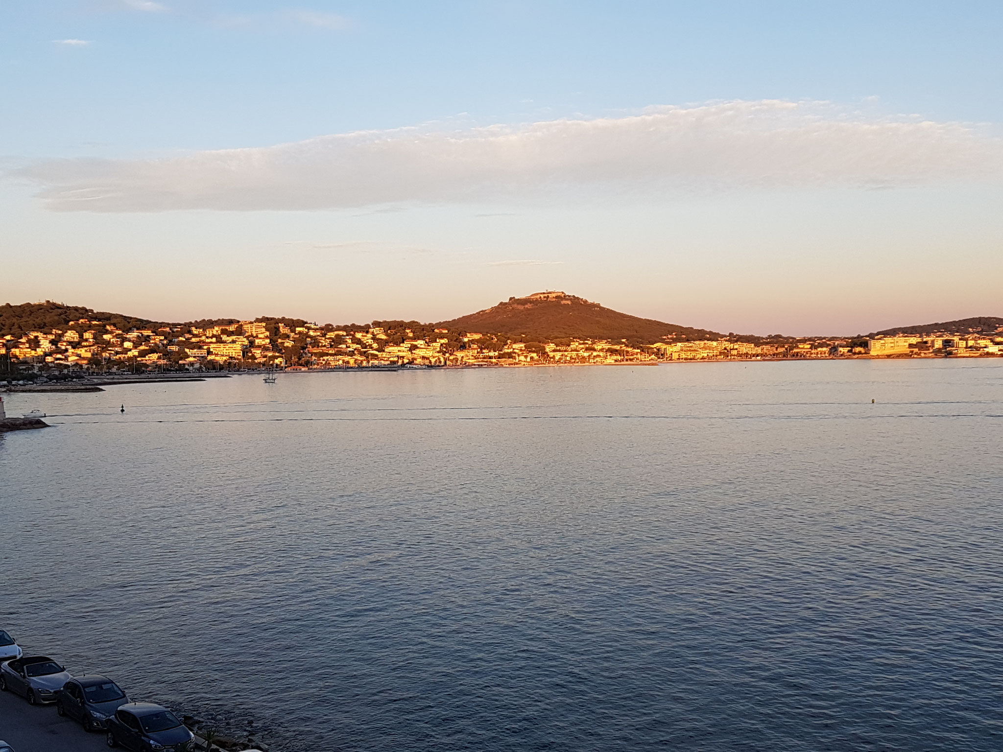 Vue mer coucher de soleil baie Sanary
