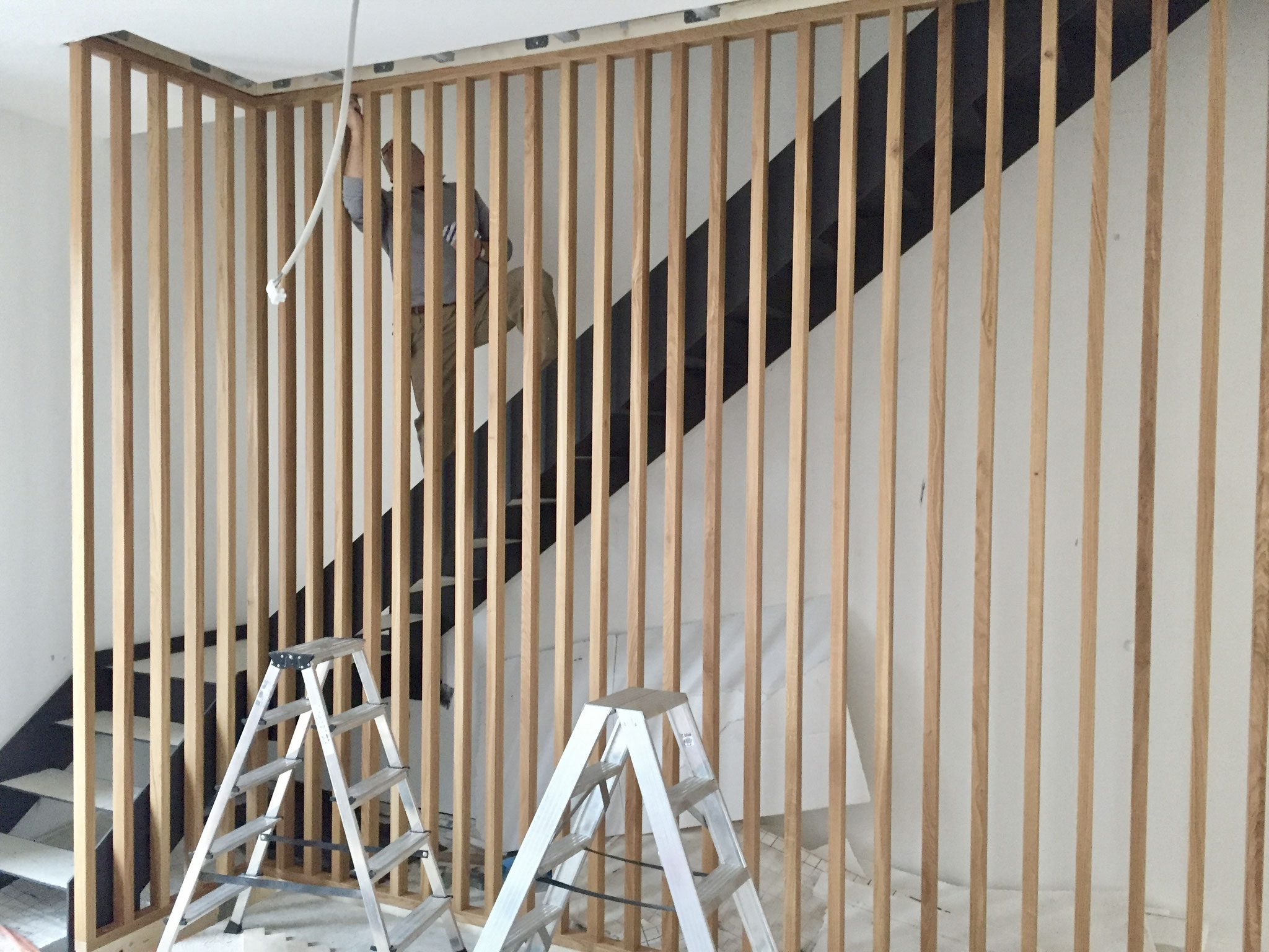 Absturzsicherung einer Treppe in Eiche