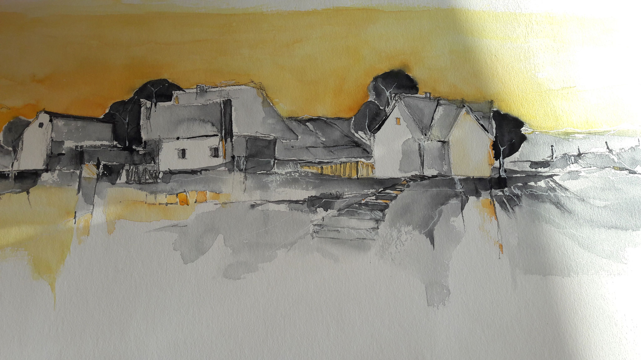 "Die Treppe" - 2017 50 x 25 Aquarell