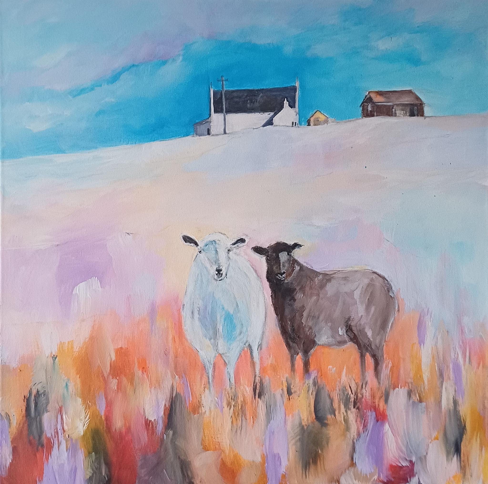 Schafe by Pam Carter 60x60