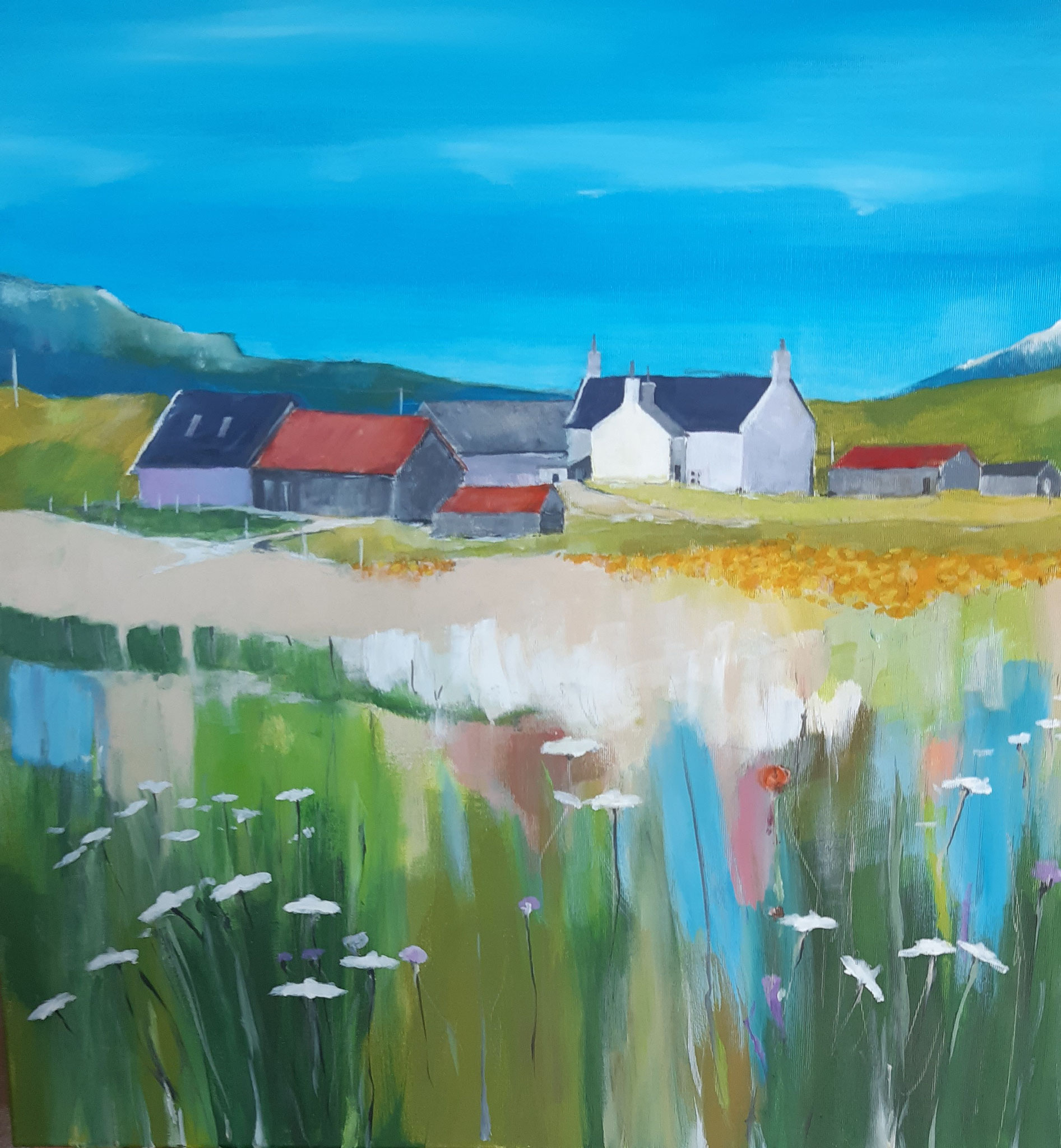 by Pam Carter Island Cluster and Machair 70 x 70