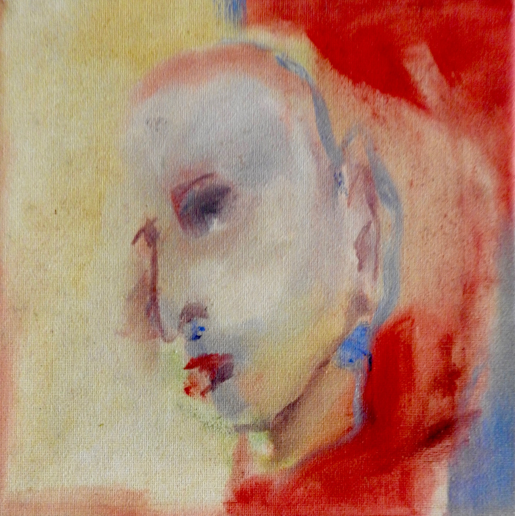 SMALL RED, Oil on cotton, 0.20 x 0.20 mtr.