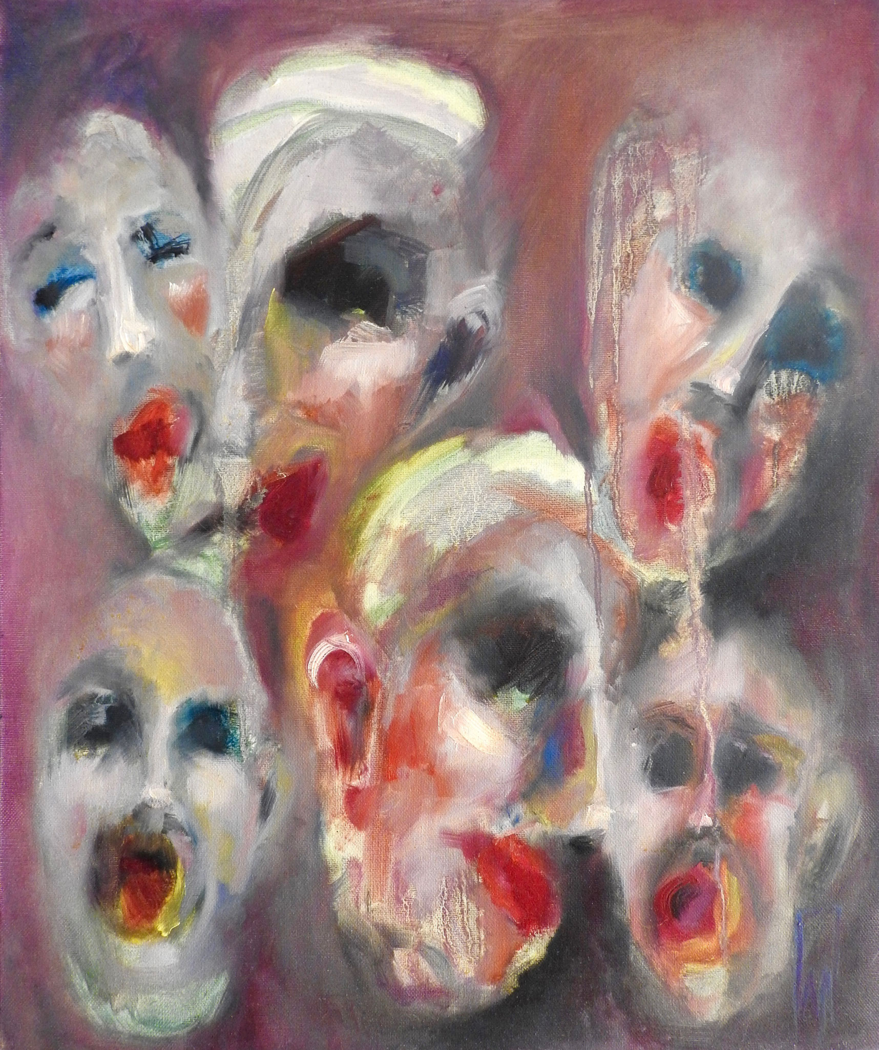 CONVERSATION, Oil on cotton, 0.50 x 0.60 mtr.