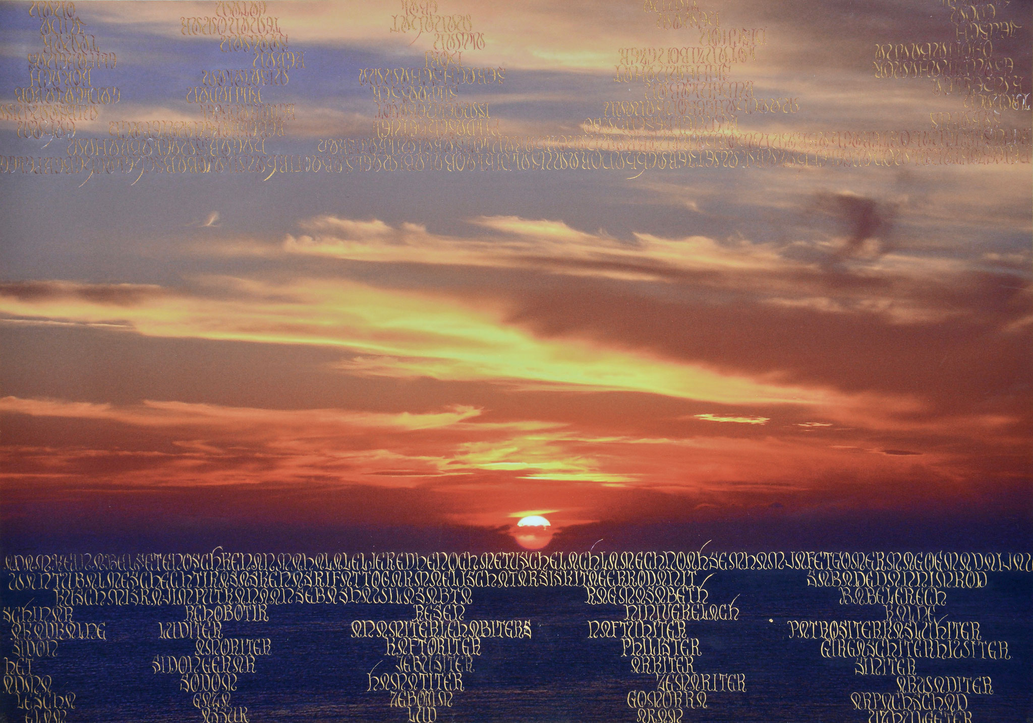 Biblischer Sonnenuntergang (Korfu, Griechenland, 2004) - Stammtafel aus der Bibel