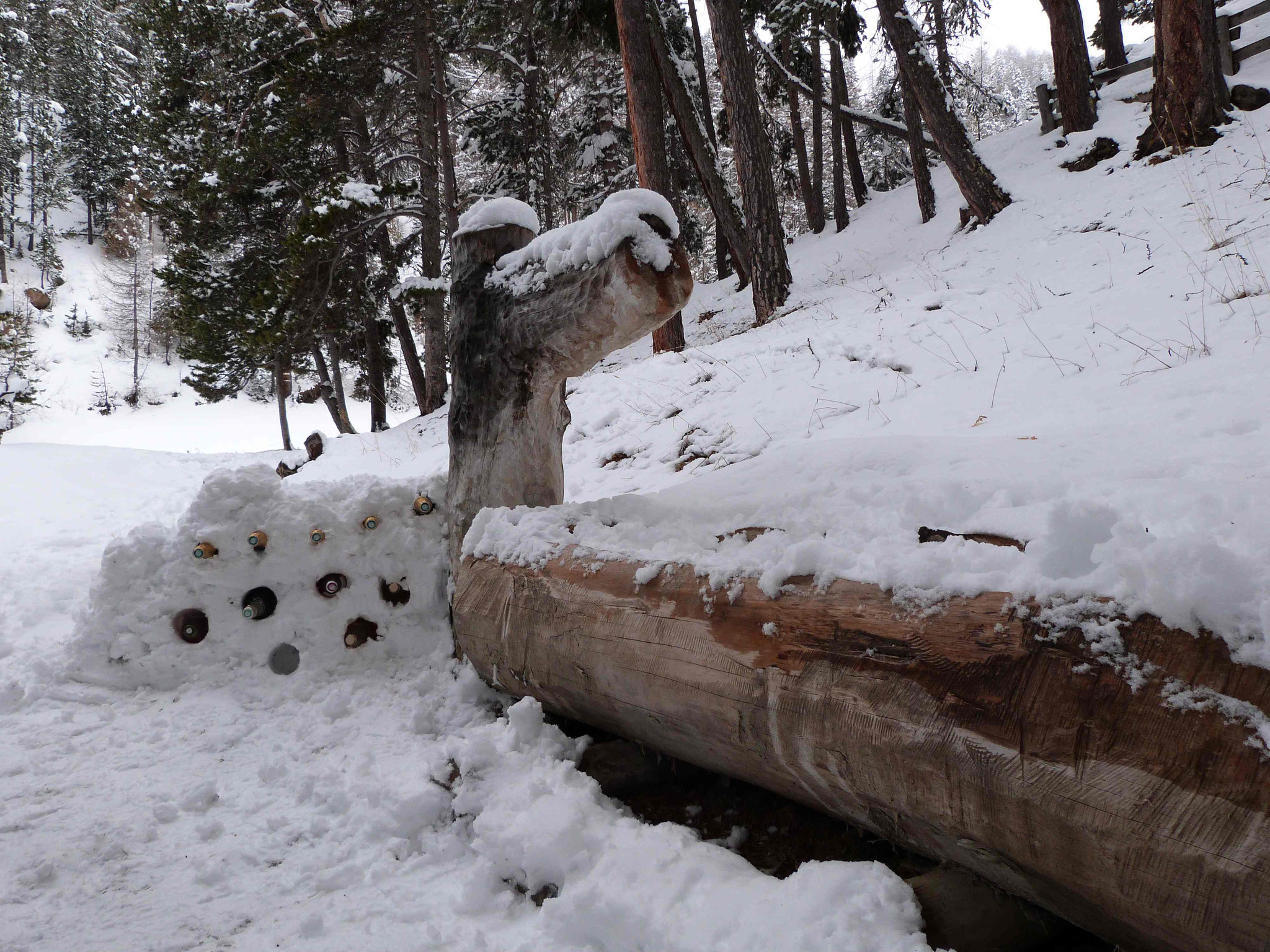 mars 2017 Vallée de la Clarée Maison forestière de Névache. Mise au frais des remontants après l'effort...