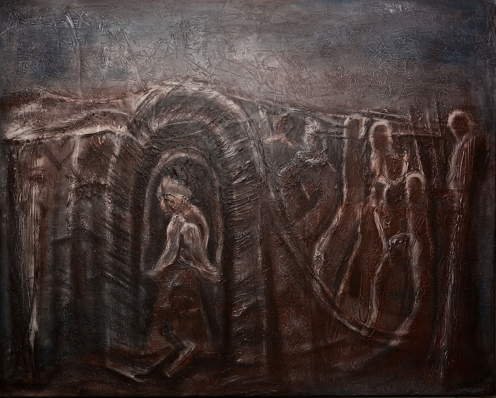 Das Tor, Acryl auf Leinwand, Mixed Media, 100/80cm, 2016