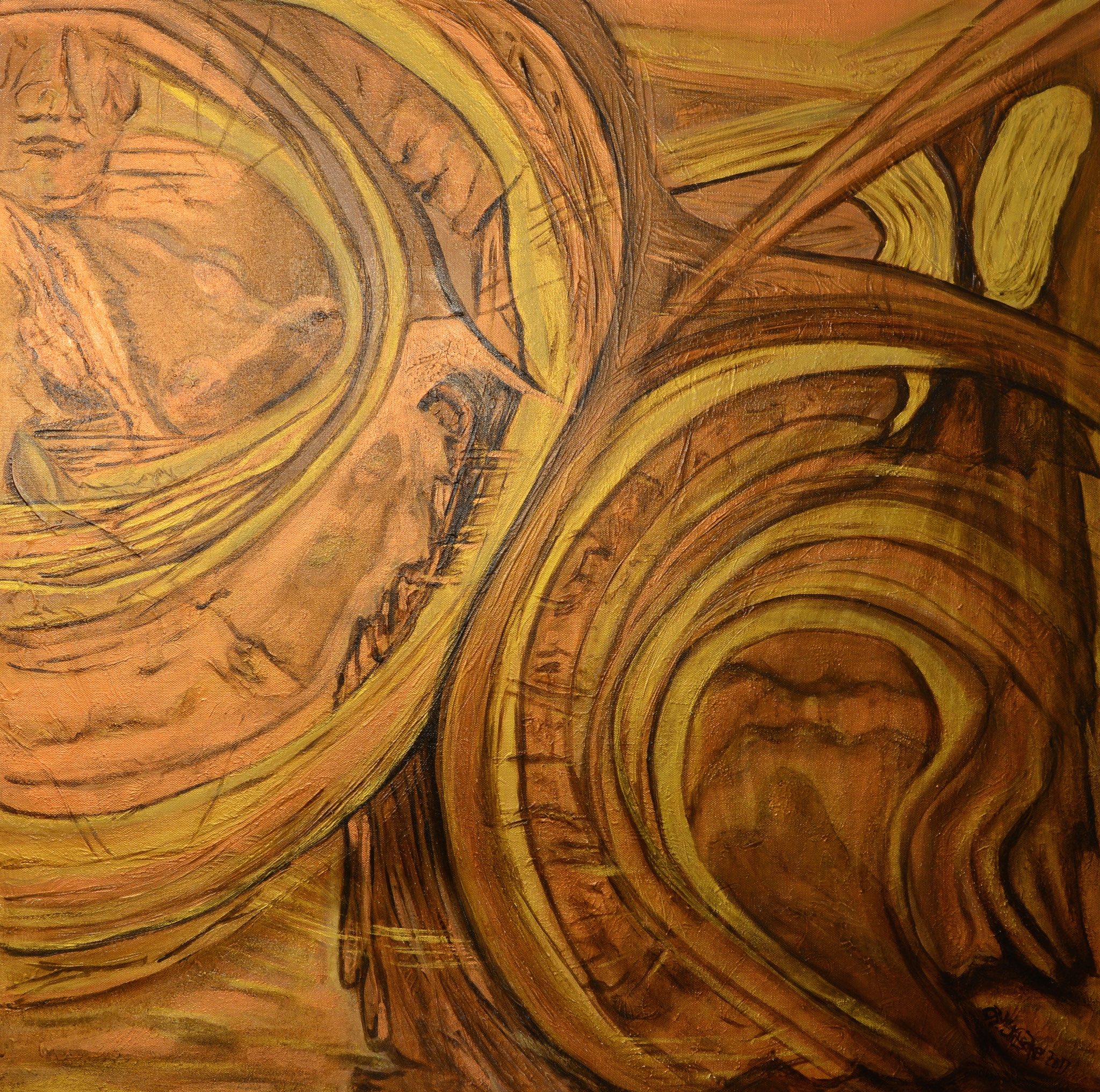 Das wahre Gesicht, Acryl auf Leinwand, Mixed Media, 80/80cm, 2017