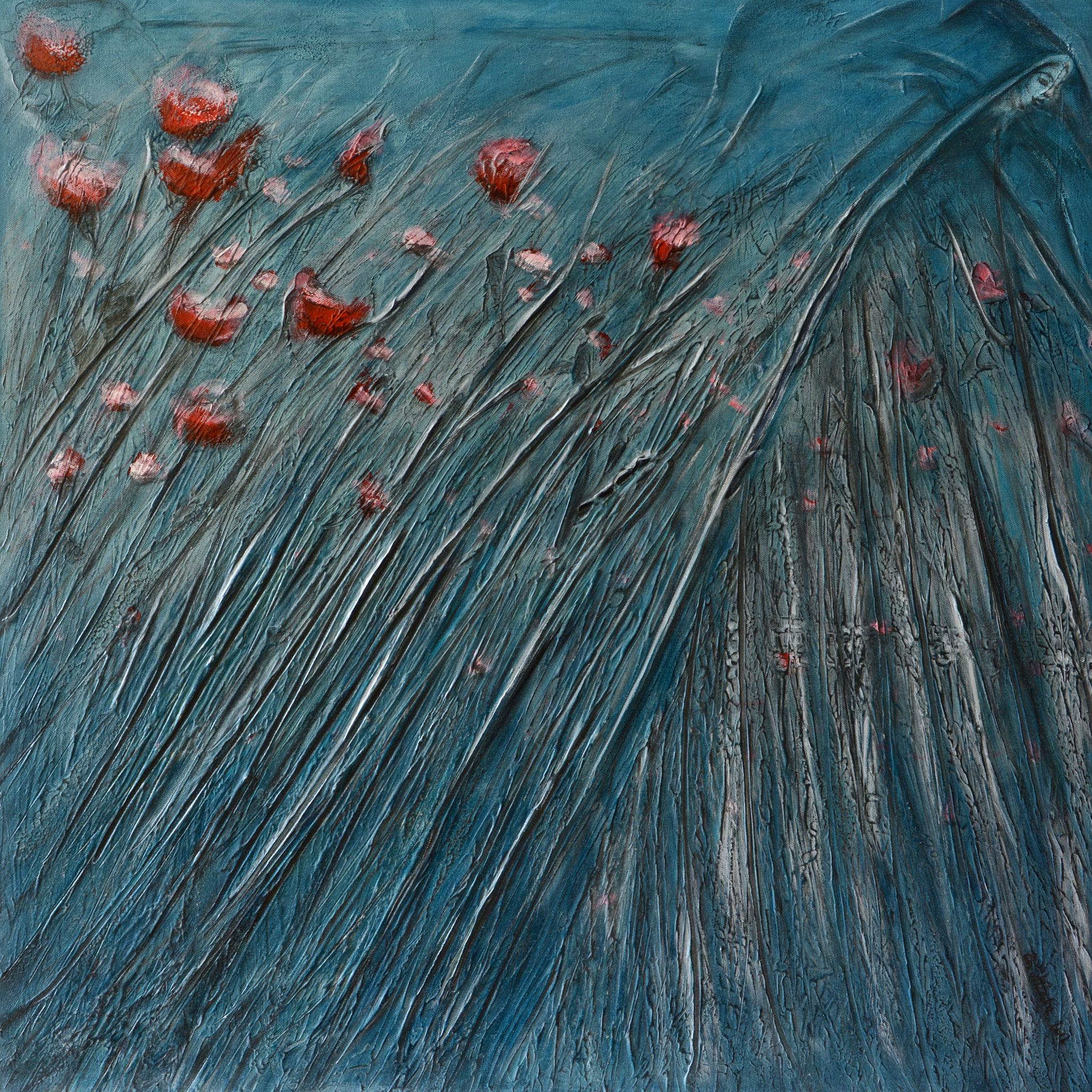 Die Windsbraut, Acryl auf Leinwand, Mixed Media, 80/80cm, 2017