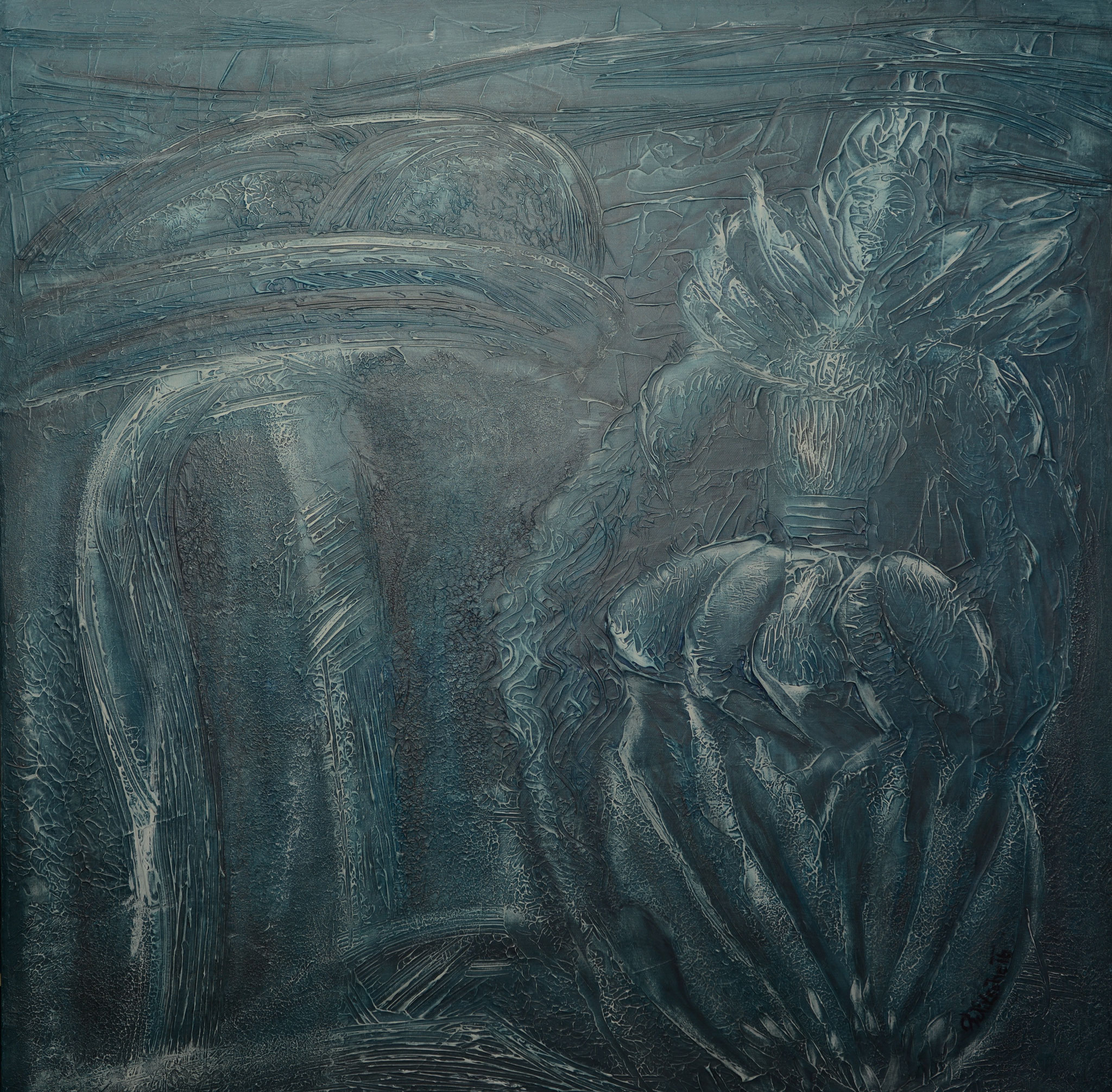 Maskerade, Acryl auf Leinwand, Mixed Media, 80/80cm, 2016