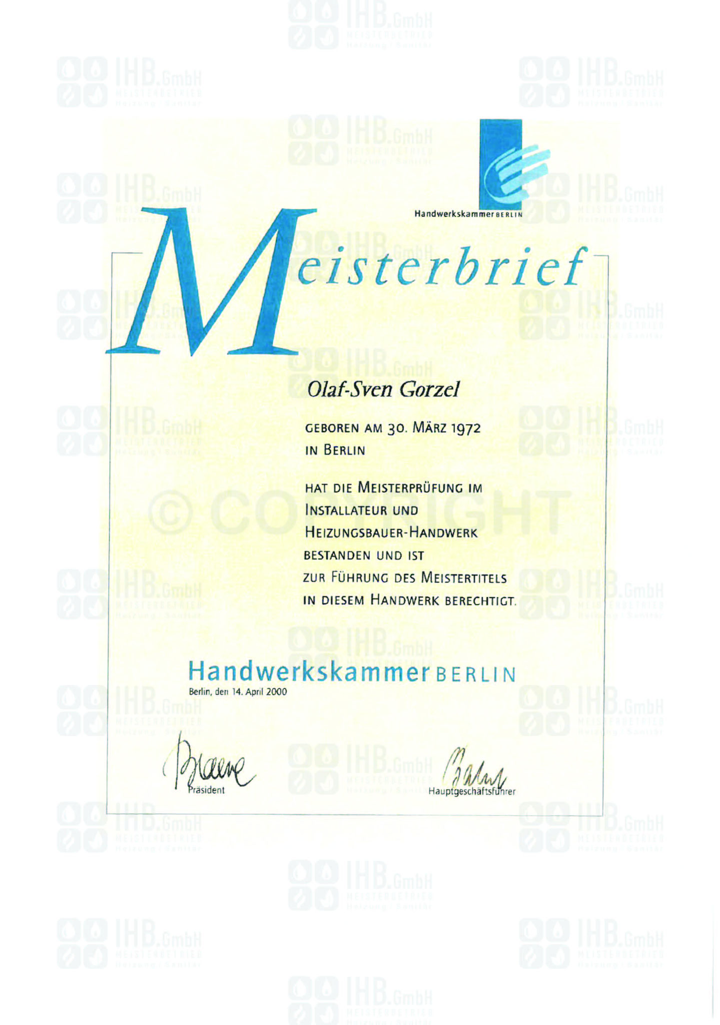 Meisterbrief GF