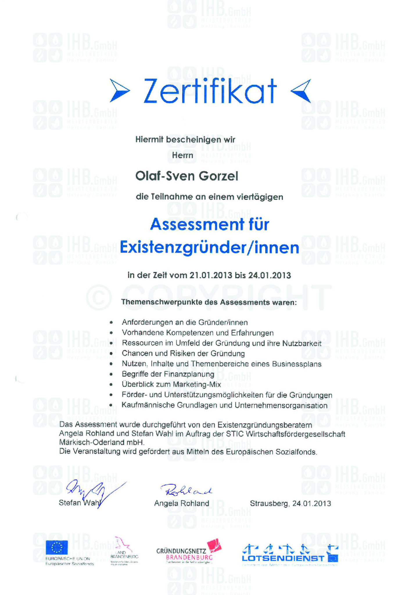 Assessment für Existenzgründer