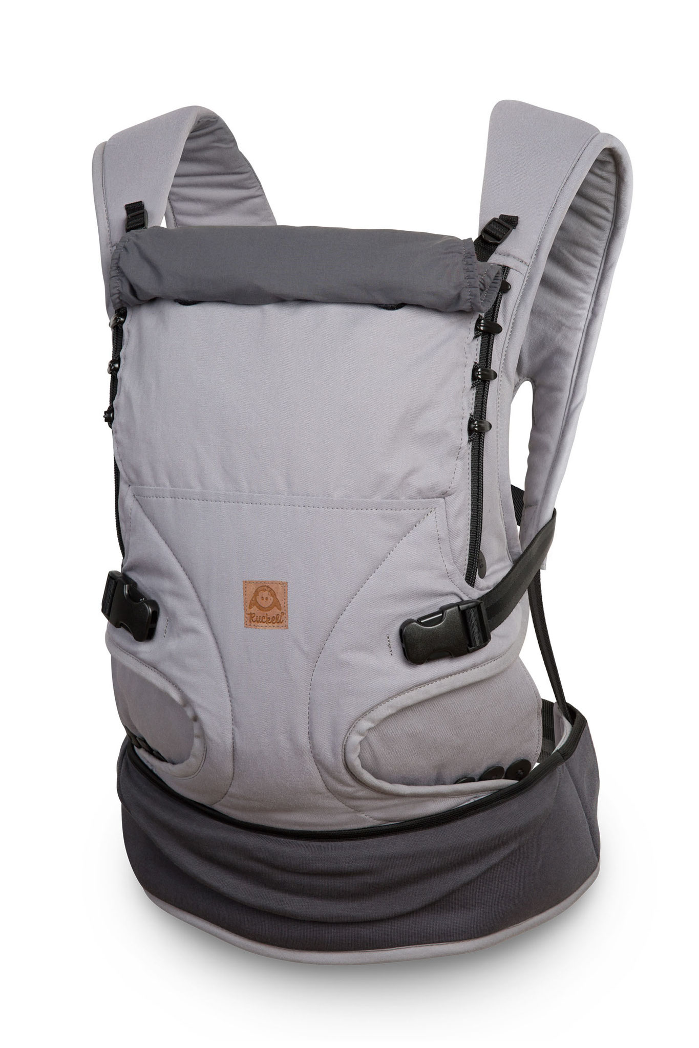 Ruckeli Babytrage in Smokey Grey (Hellgrau) aus Bio-Baumwolle