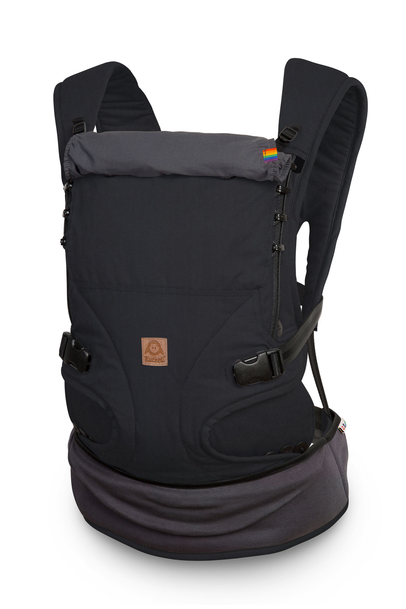 Ruckeli Babytrage in Black Superior (Schwarz) aus Bio-Baumwolle