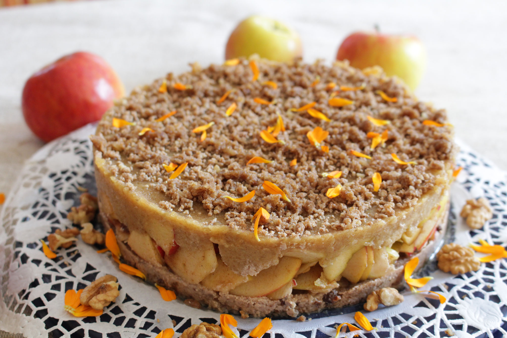 Apfeltorte - Rohkost, vegan, glutenfrei, zuckerfrei