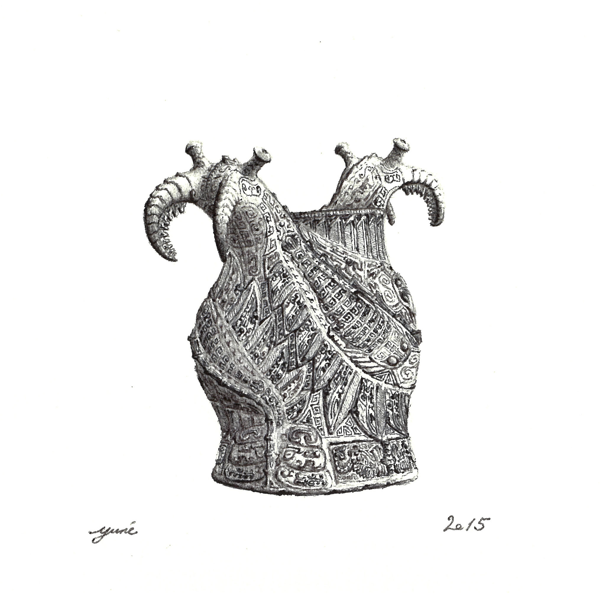 Ritual Bronze: Anomalocaris / 2015 / Ballpoint pen