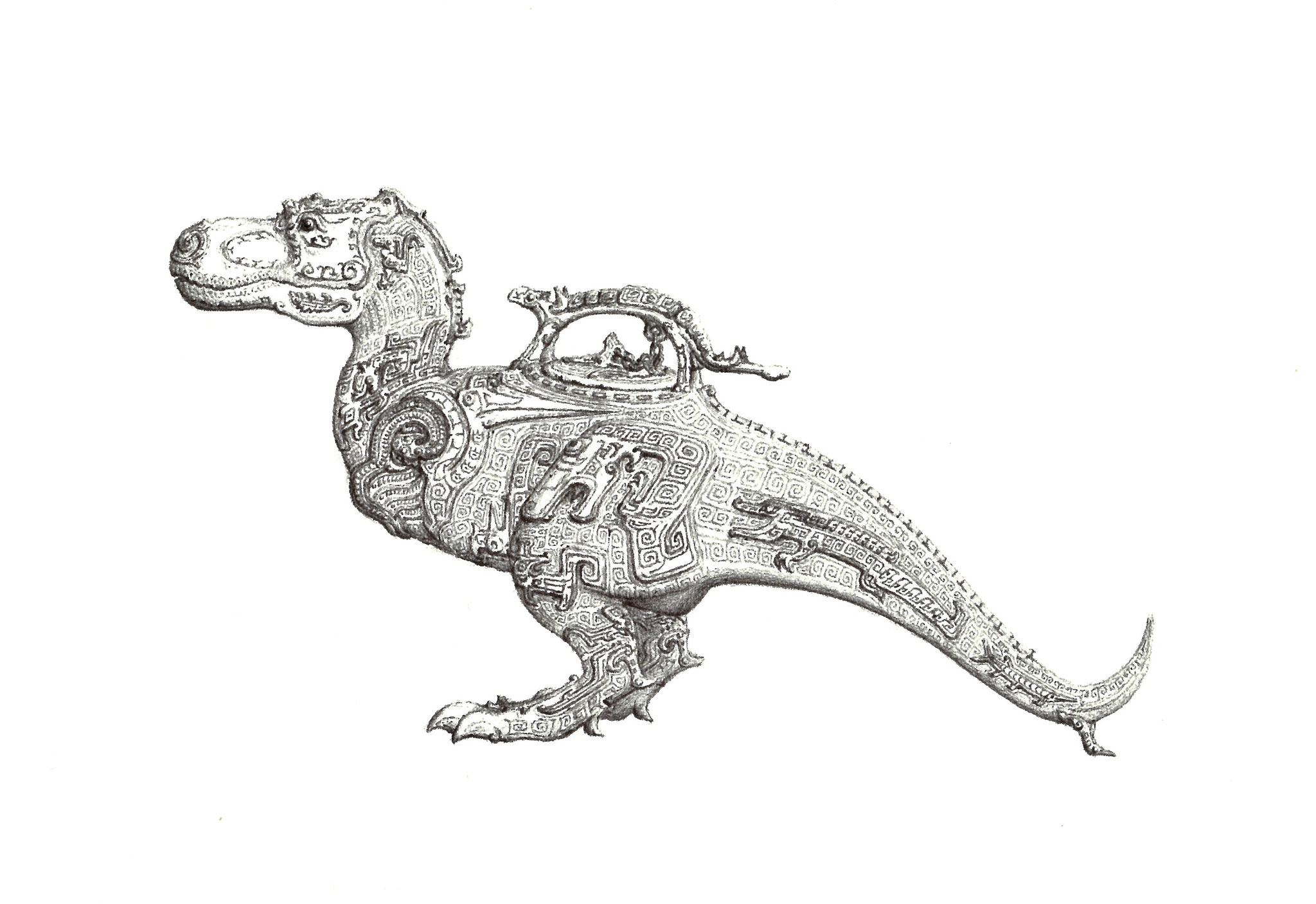 Ritual Bronze: Albertosaurus / 2020 / Ballpoint pen