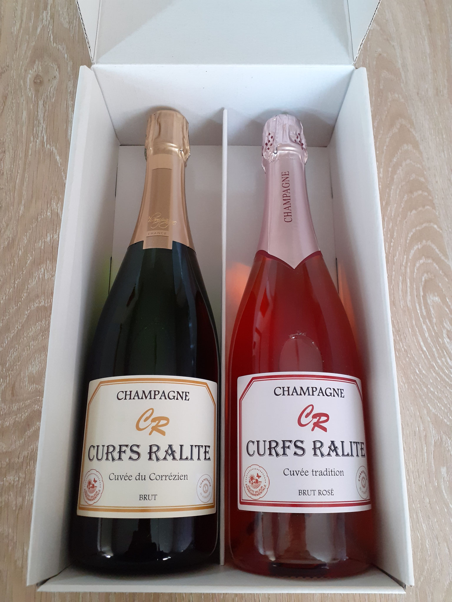 Coffret champagne brut et rosé