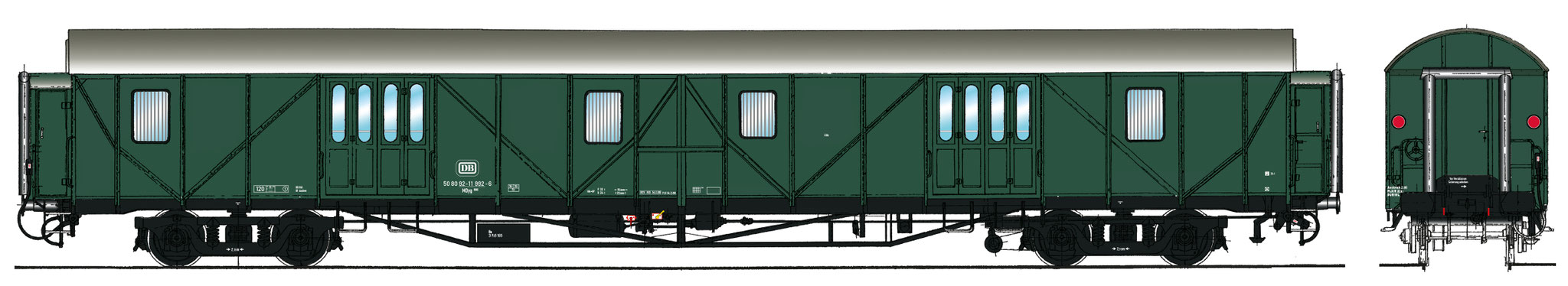 Spur 1 Gepäckwagen MDyg 986, Epoche IV (Colorierung der Bestell-Nr. 16049)