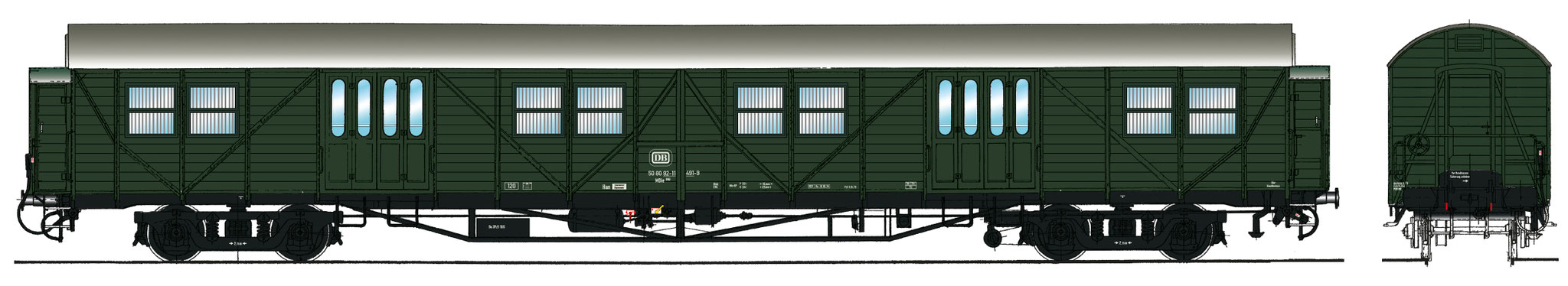 Spur 1 Gepäckwagen MDie 996, Epoche IV (Colorierung der Bestell-Nr. 16048)