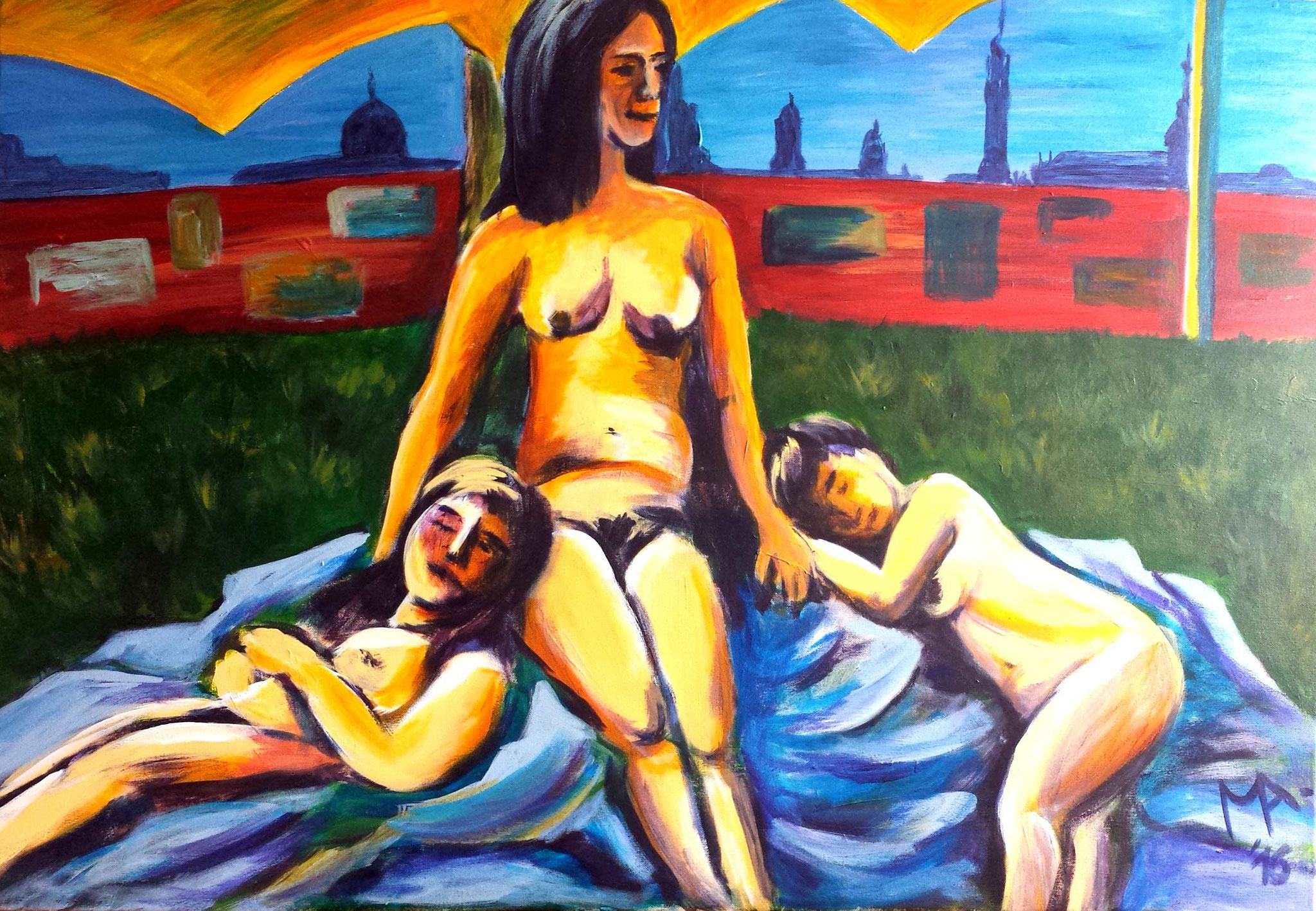 Drei Akte (2016) - Acryl auf Leinwand, 70 x 100 cm