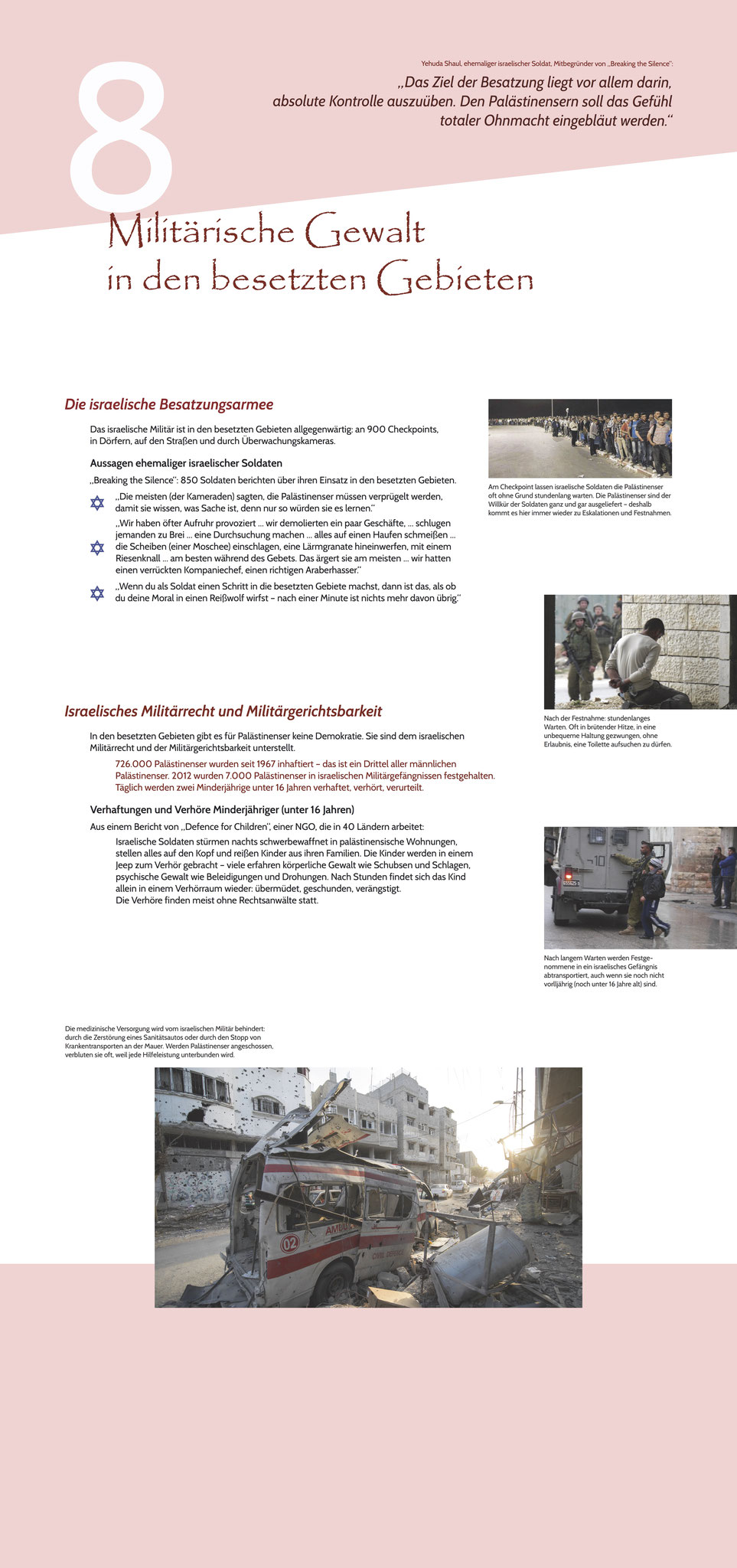 Militärische Gewalt in den besetzten Gebieten