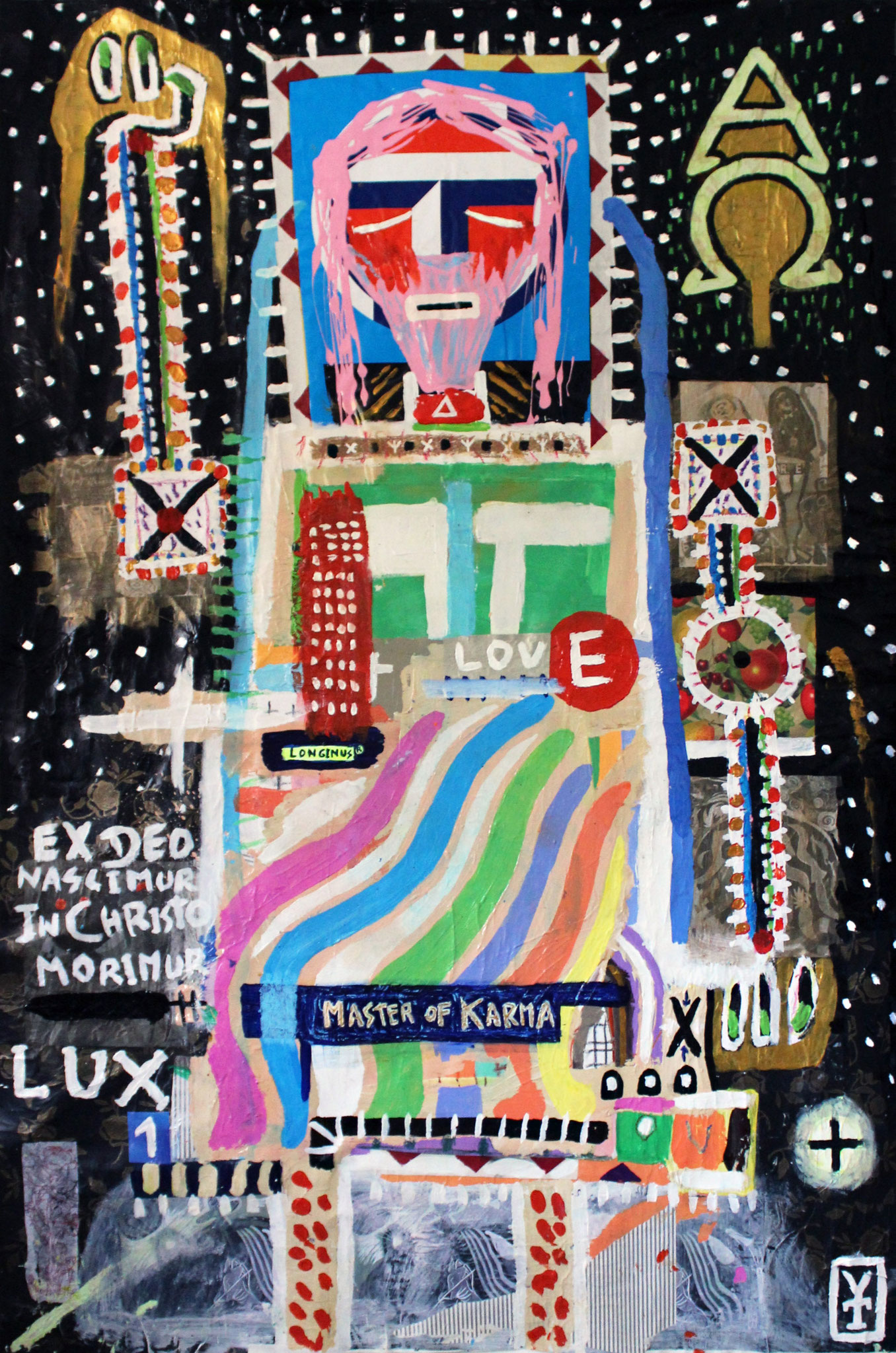 EL SEÑOR - Acrylic, collage and oil pastel on canvas - 44.5x69inch- 2015 
