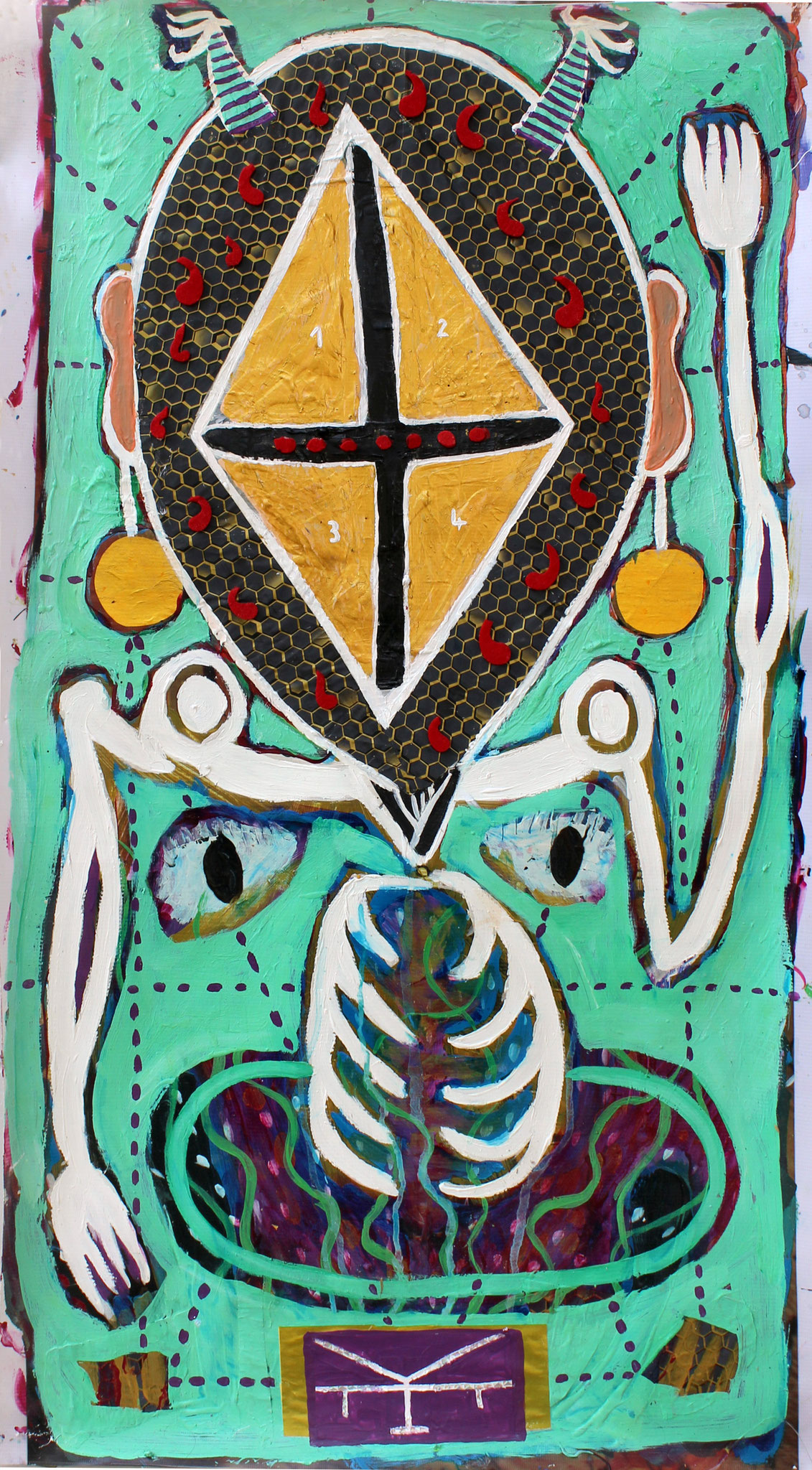 DIABLOTINS III- acrylic on vinyl- 22x40 inch/2016