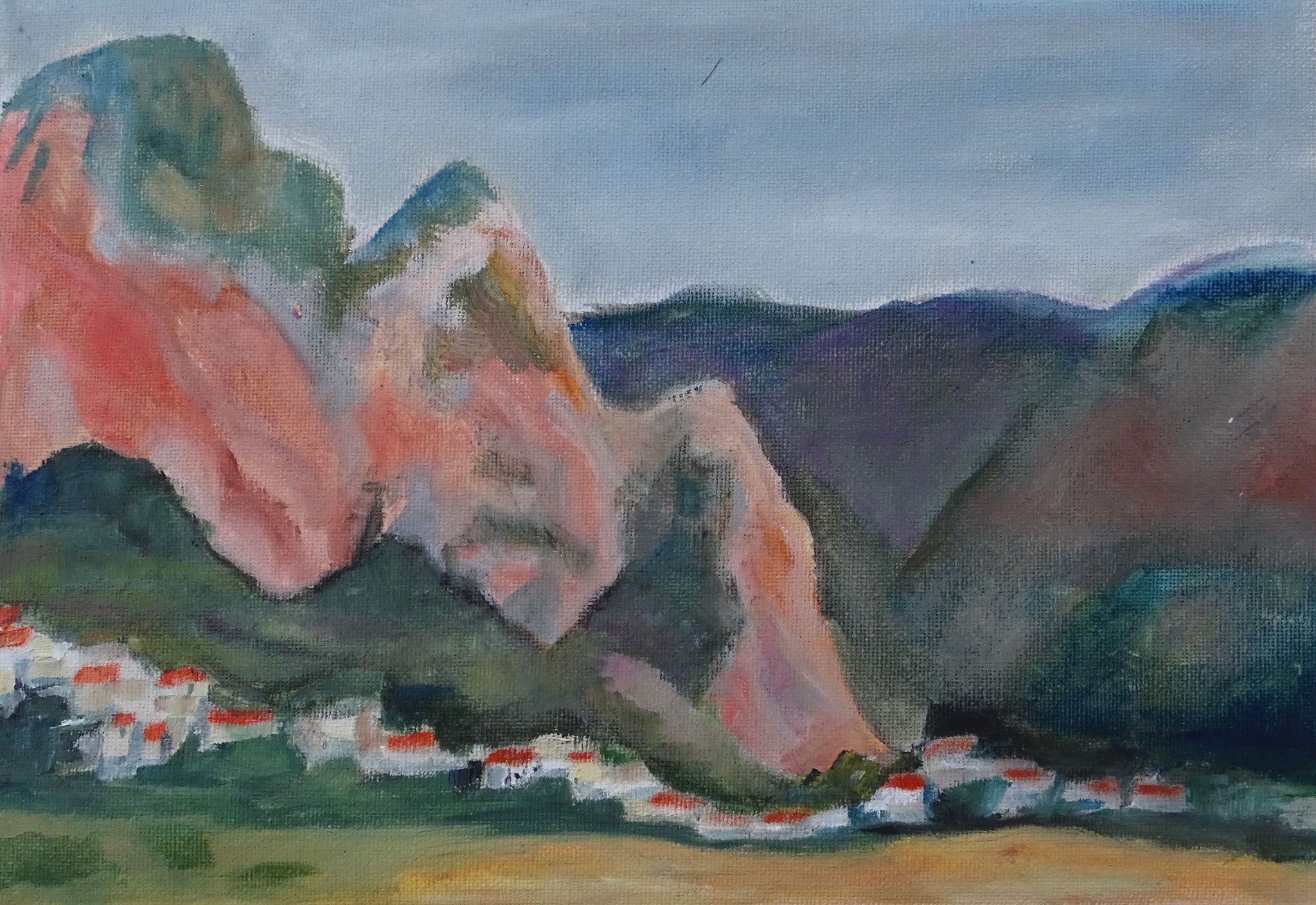 Sizilien, am Meer, 30x20 cm, Öl/ Leinwand