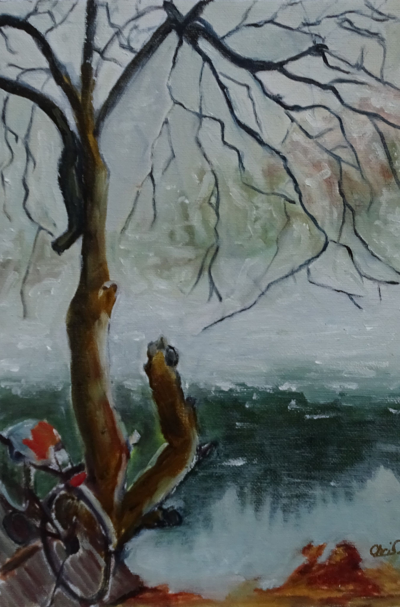 Frauensee, 30x20 cm, Öl/ Leinwand
