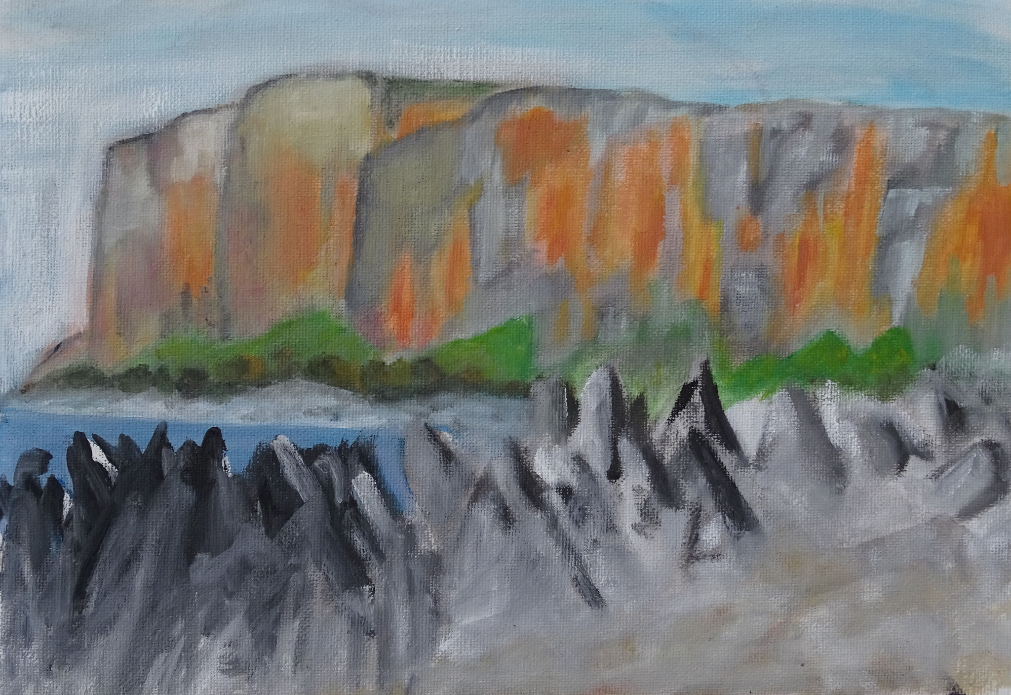 Sizilien, am Meer, 30x20 cm, Öl/ Leinwand