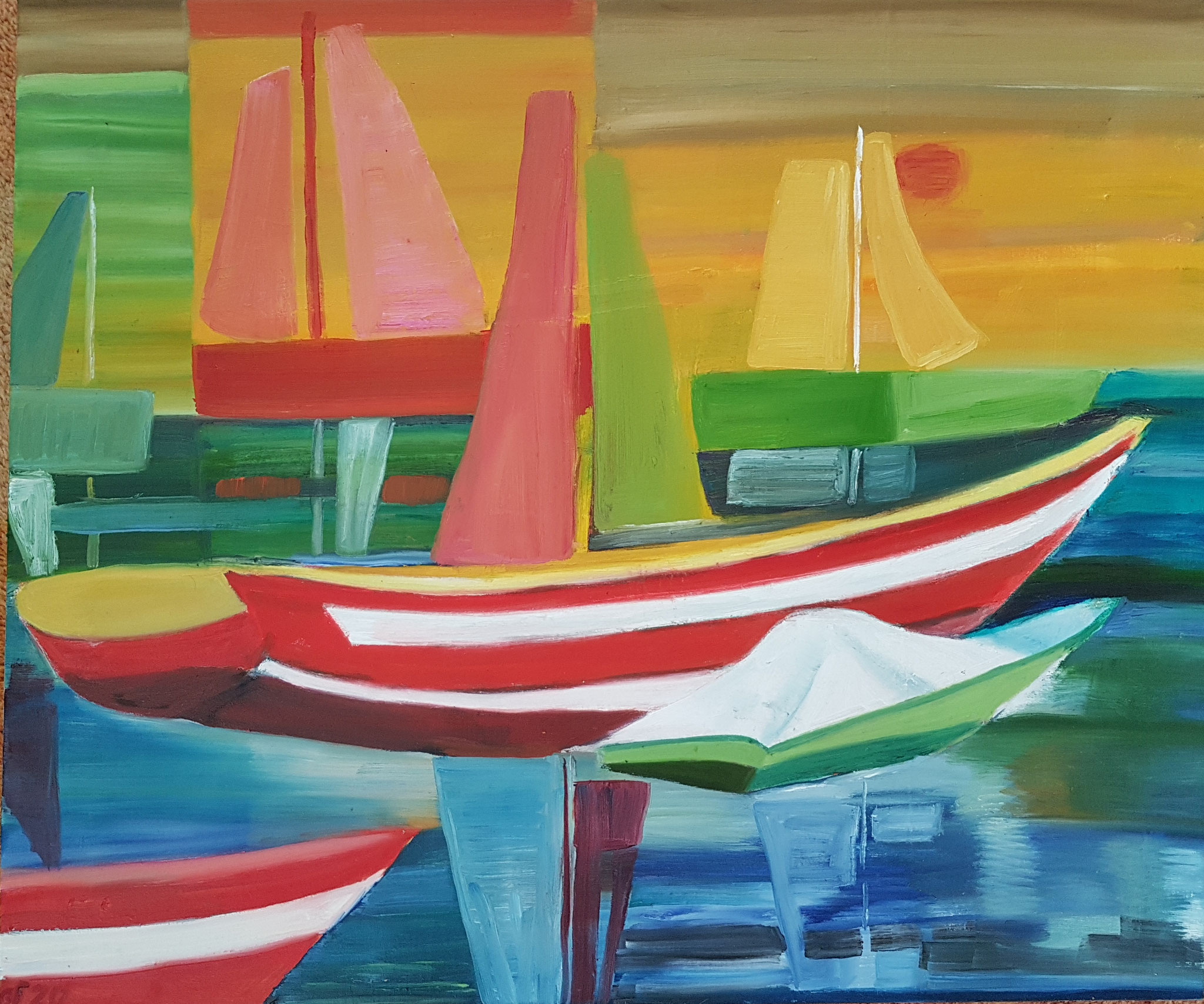 Triest - am Hafen, 60x50 cm, Öl/ Leinwand