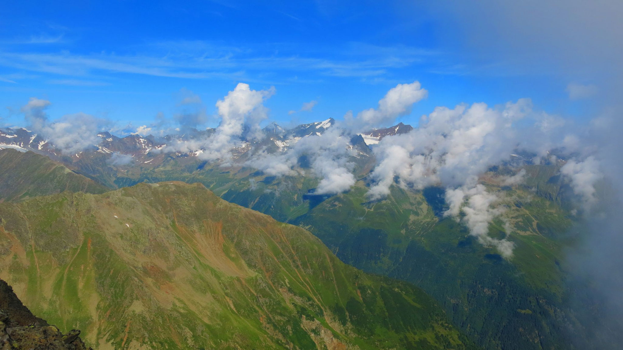 Nach Westen zur Ruderhofspitze und Östlichen Seespitze