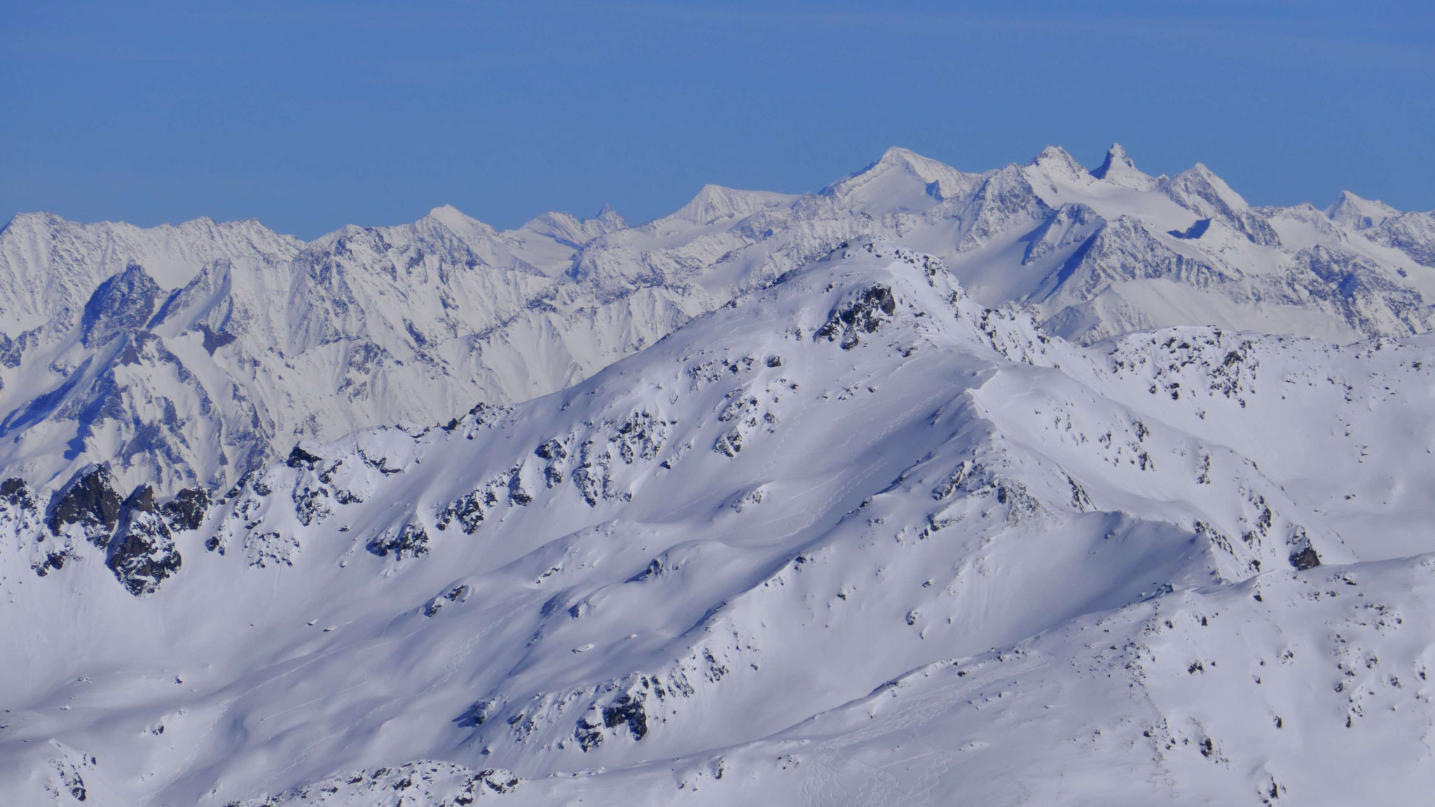 Rastkogel, dahinter Venediger und Glockner