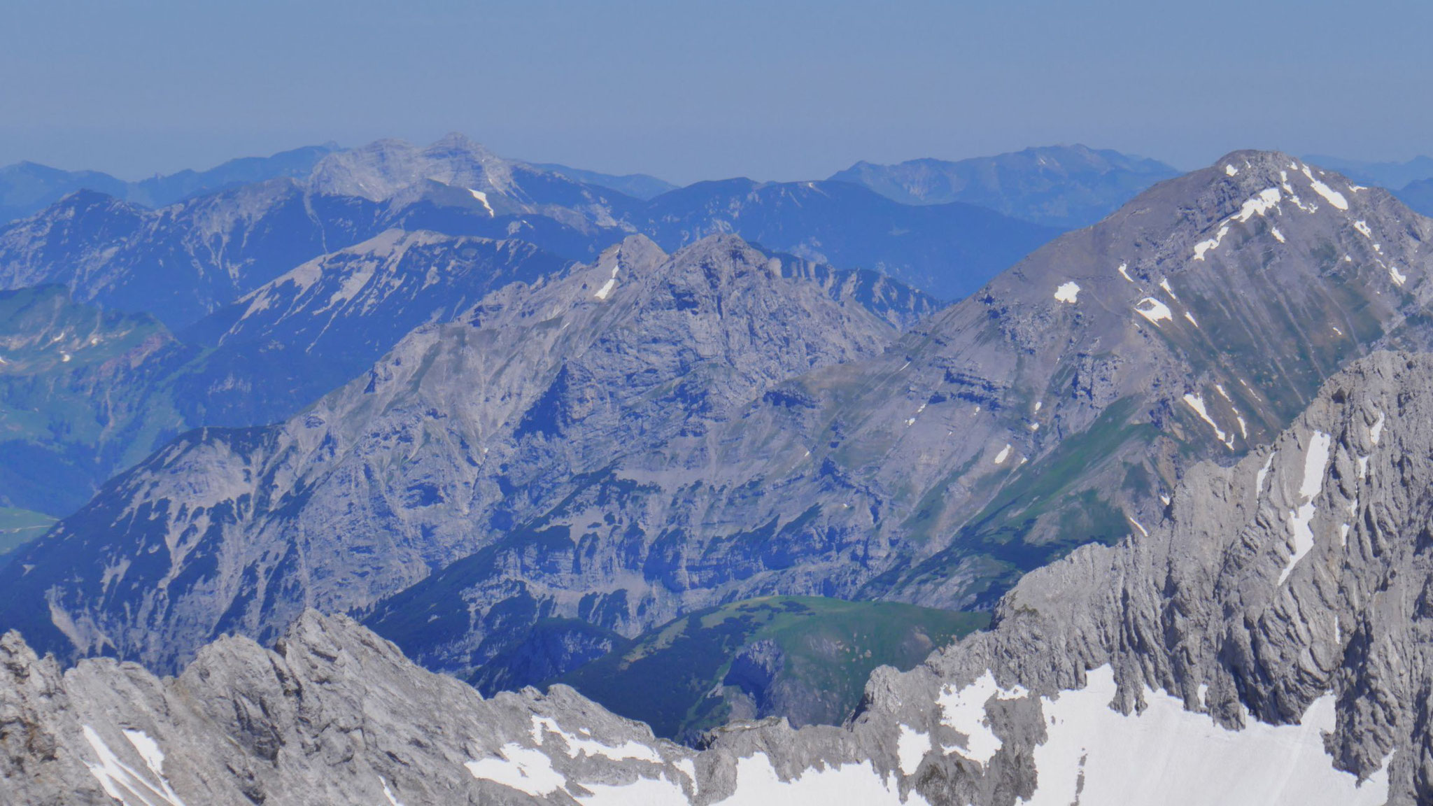 Sonnjoch, Schaufelspitze, Bettlerkarspitze, Guffert (v.r.n.l.)