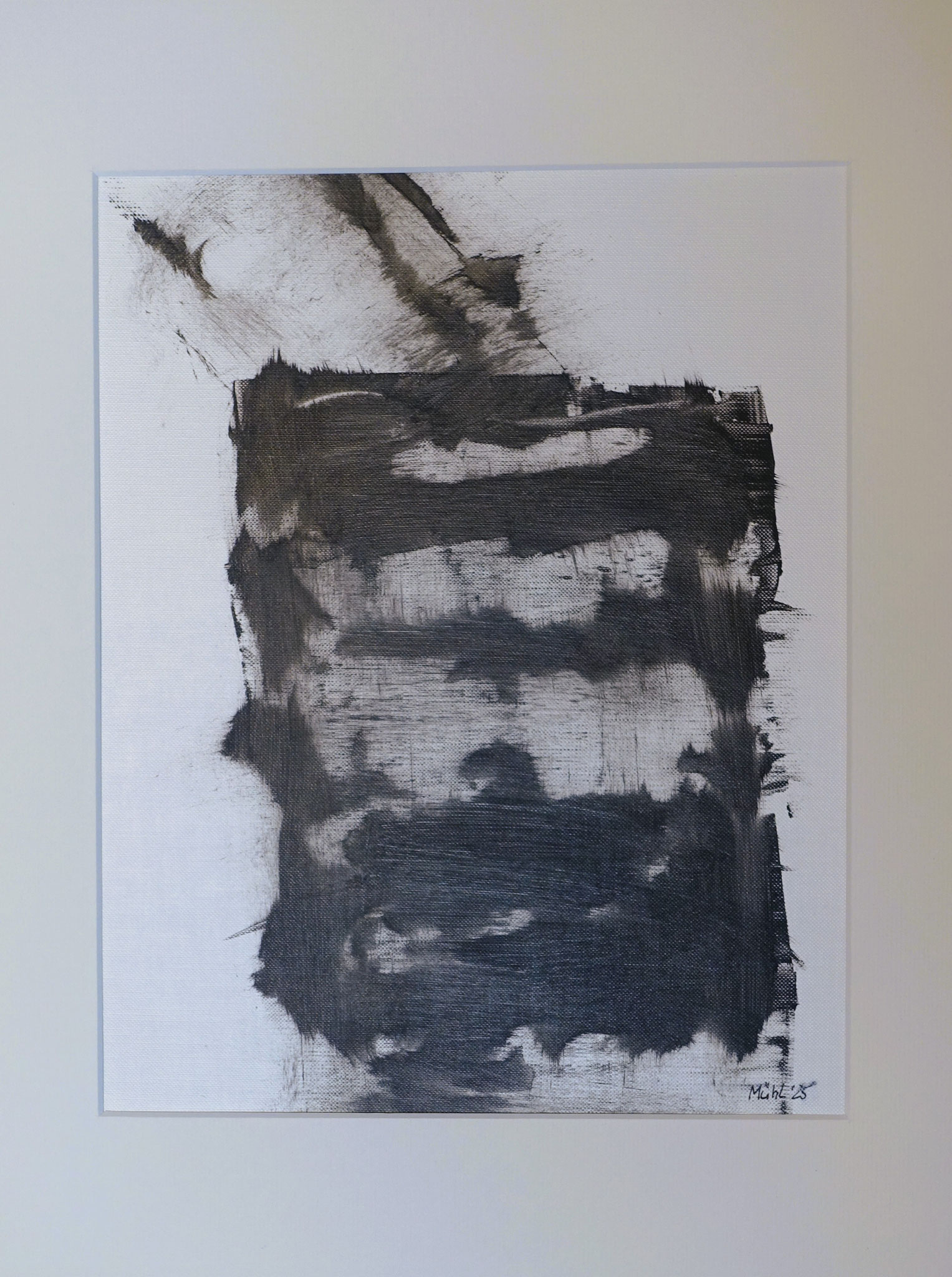 Ohne Titel, Acryl auf Ölpapier, 30x40 aussen, 24x30 innen, 2025