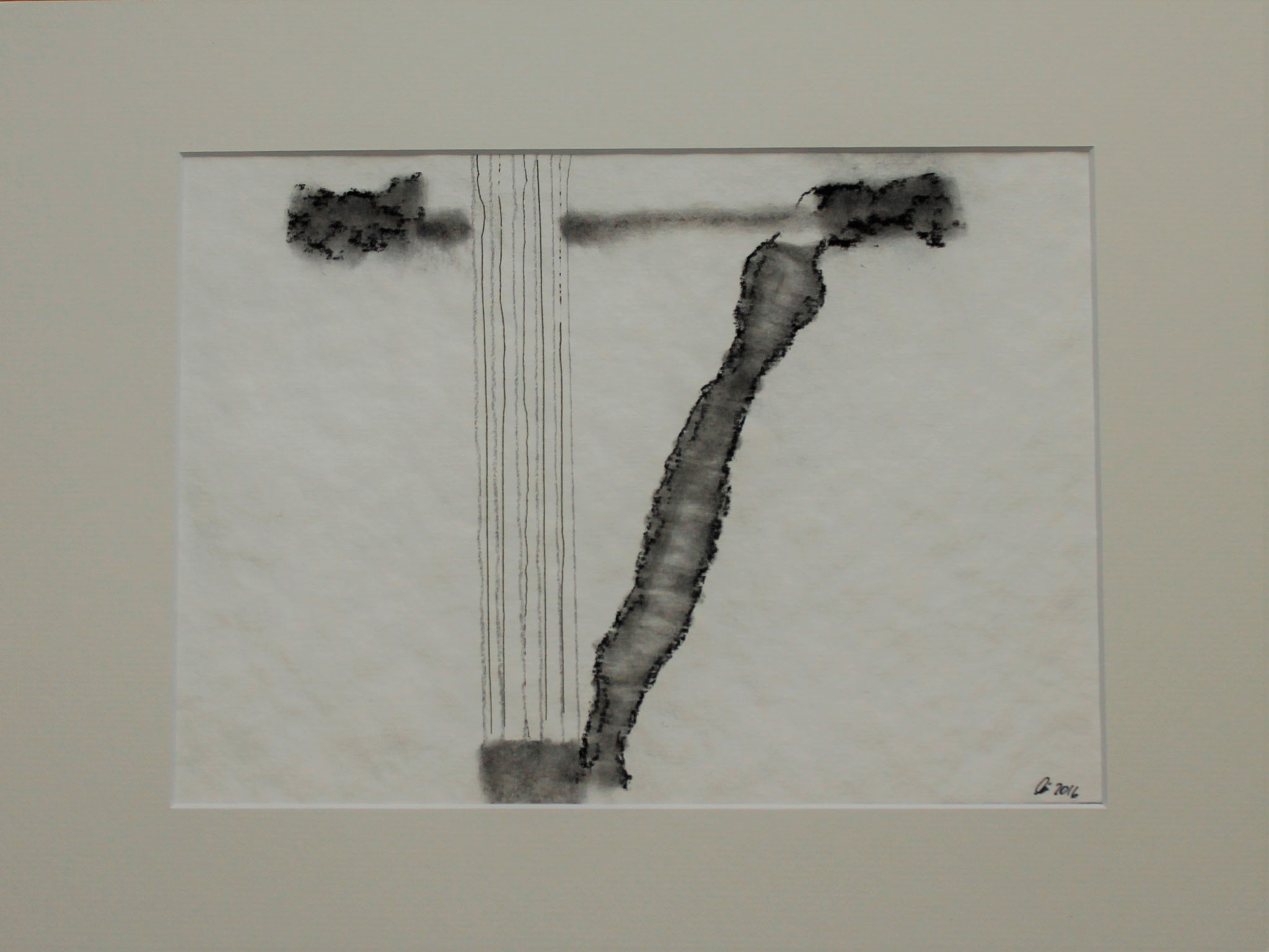 Kohle und Stift auf Papier, 40x30 aussen, 28x20 innen, 2016