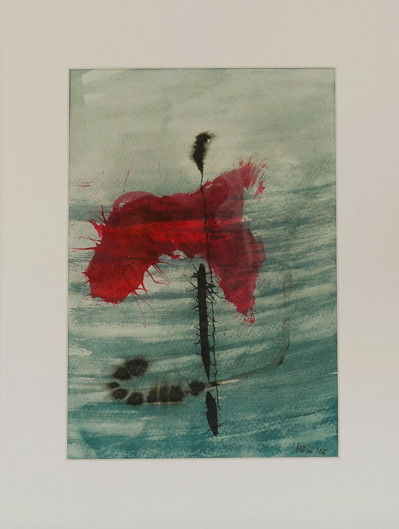 Aquarell auf Papier, 20x29 cm innen, 30x40 cm aussen, 2025