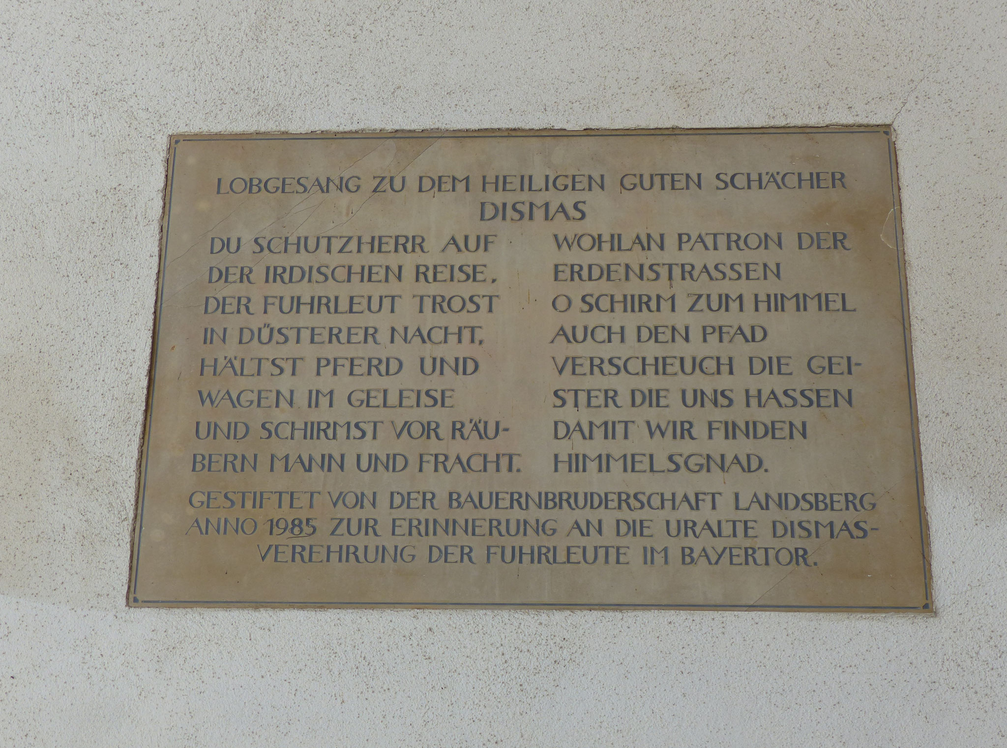 "Lobgesang zum dem Heiligen guten Schächer Dismas" - Wunibald Wörle, 10.05.2025