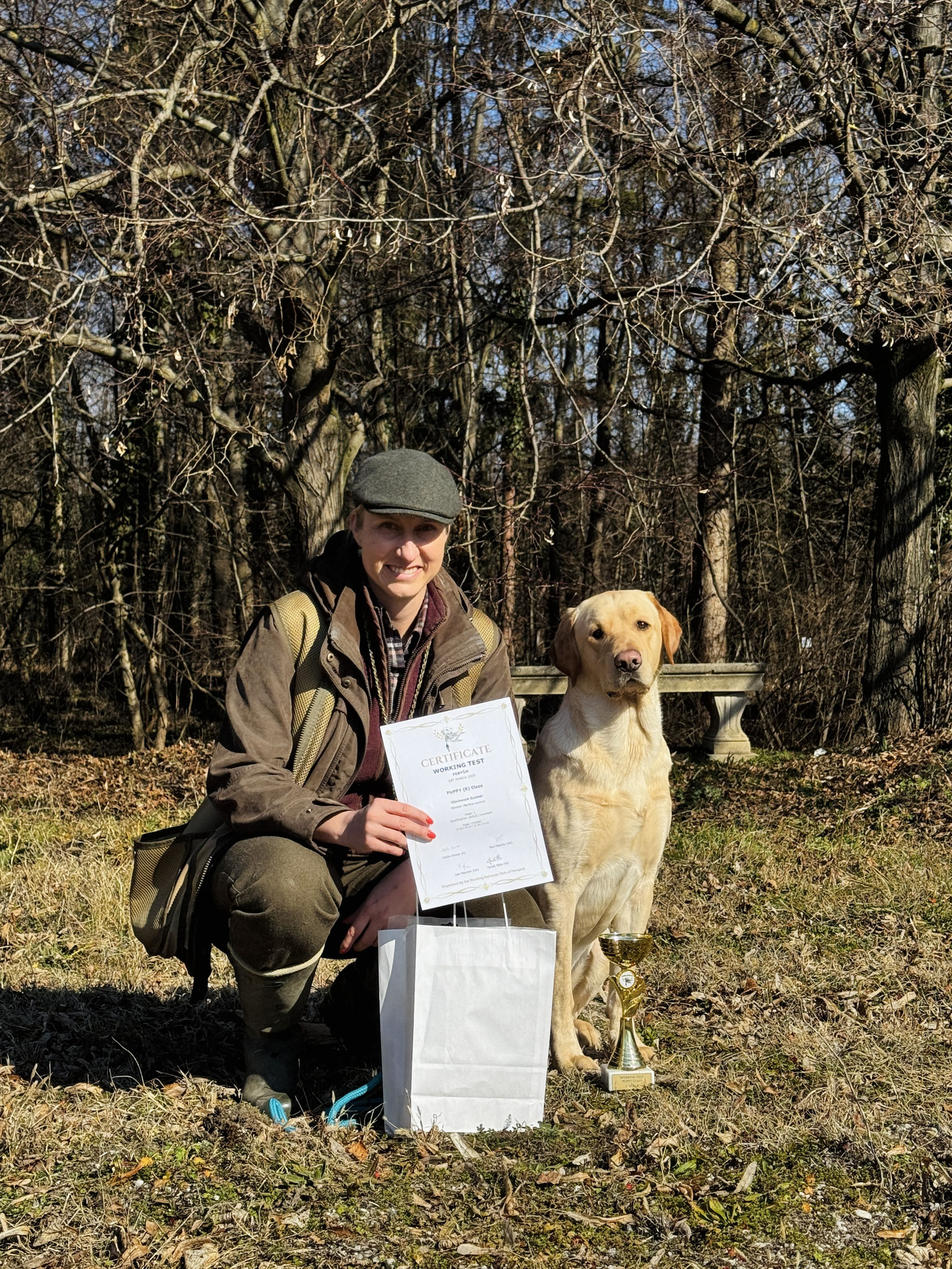 Erste Working Test Puppy (Newcomer) - 1. Platz 76/80 Punkten vorzüglich (nach Stechen)
