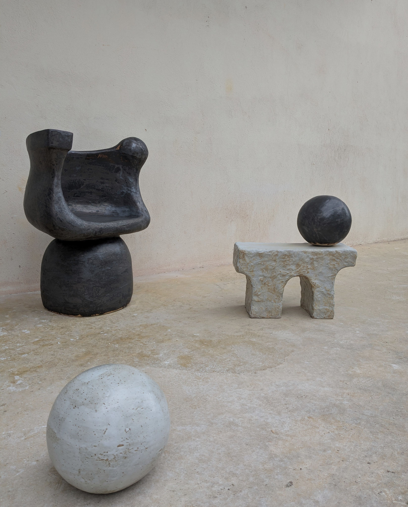 fauteuil - 55X75X85 cm - grès, cuisson réductrice à gaz