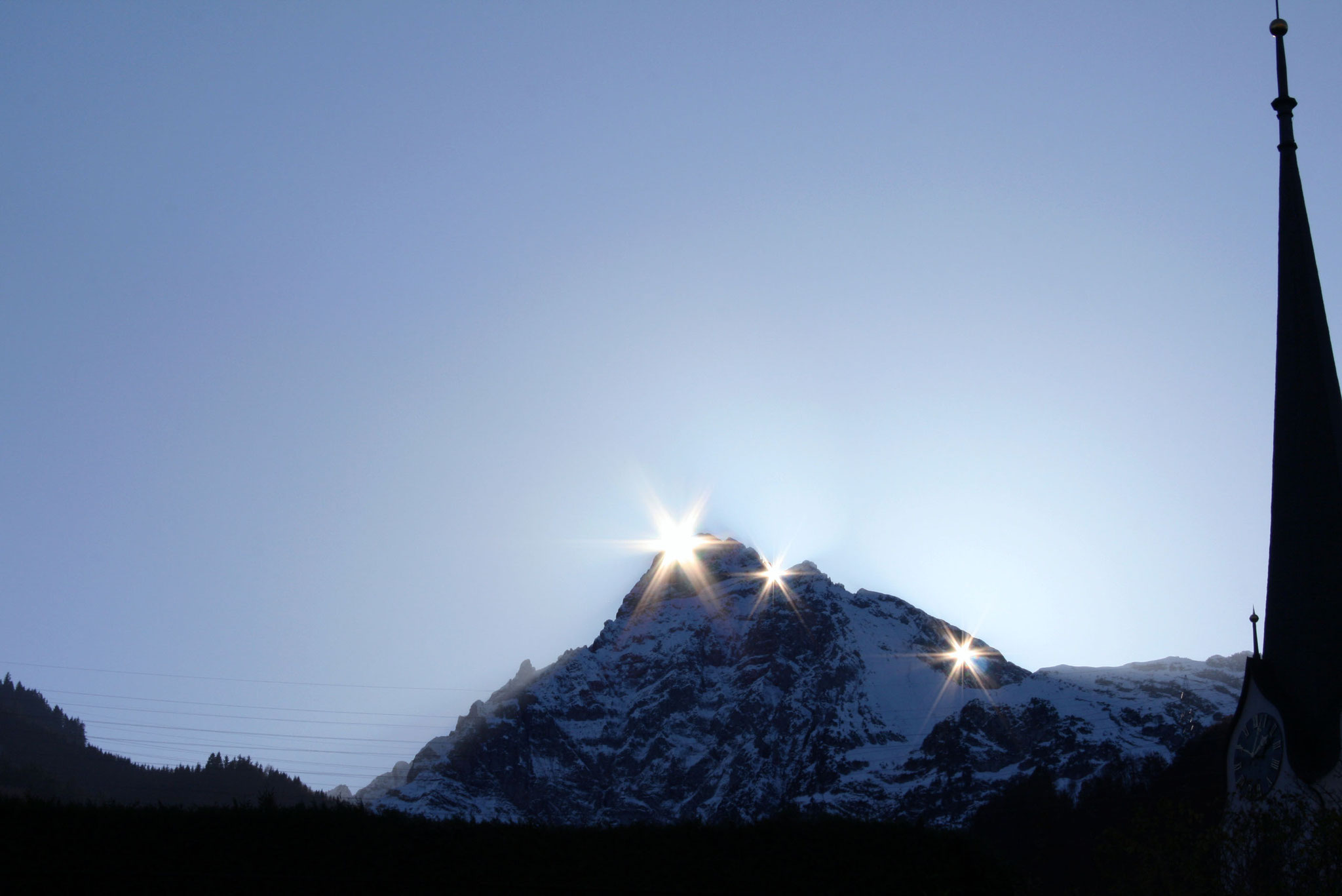 Mühlehorn Bahnhofplatz, Verlauf der Sonne 08.11.2014