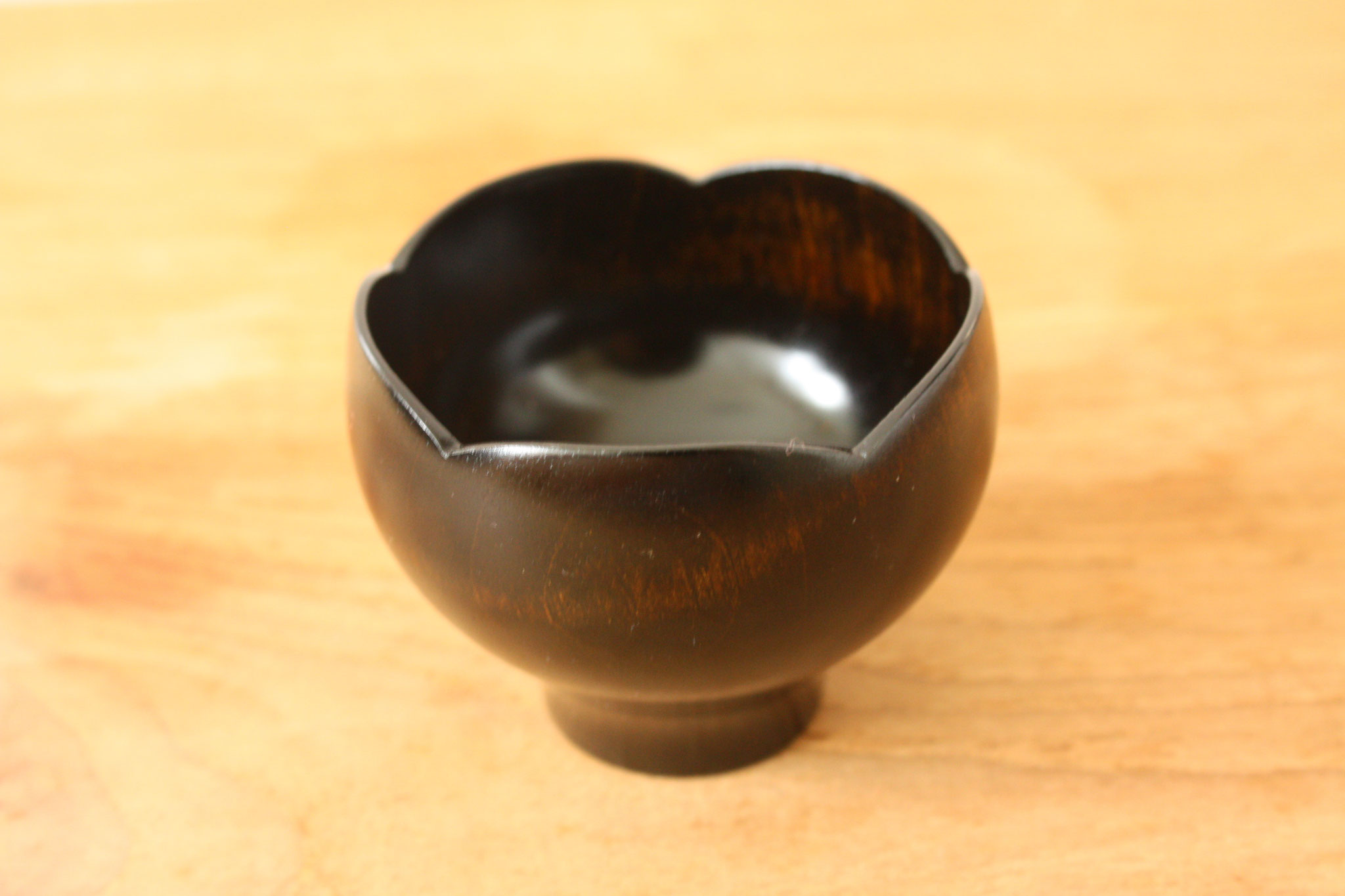 blooming sake cup black