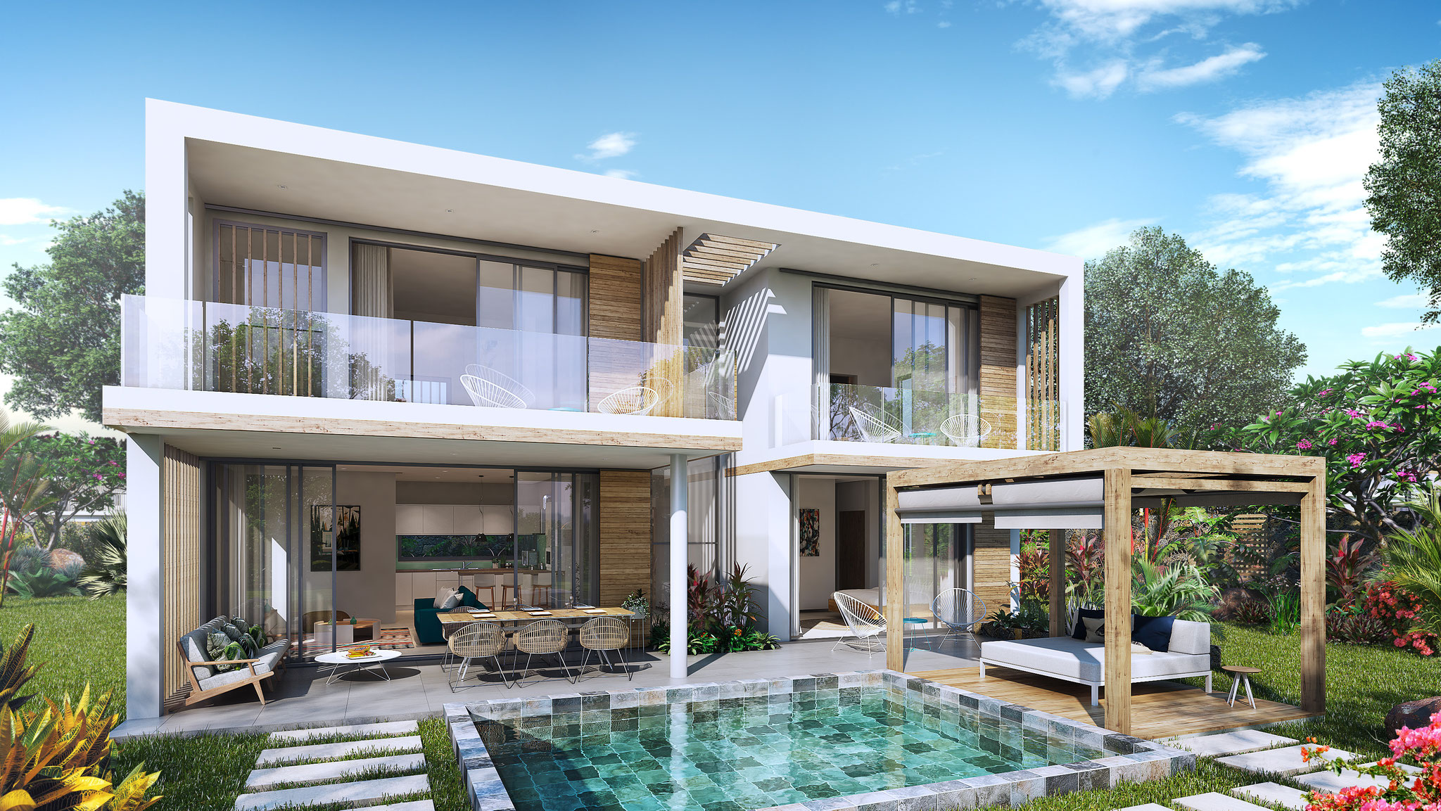 PDS ACHAT IMMOBILIER de Luxe Villas VILLAGE AKASHA TAMARIN île Maurice