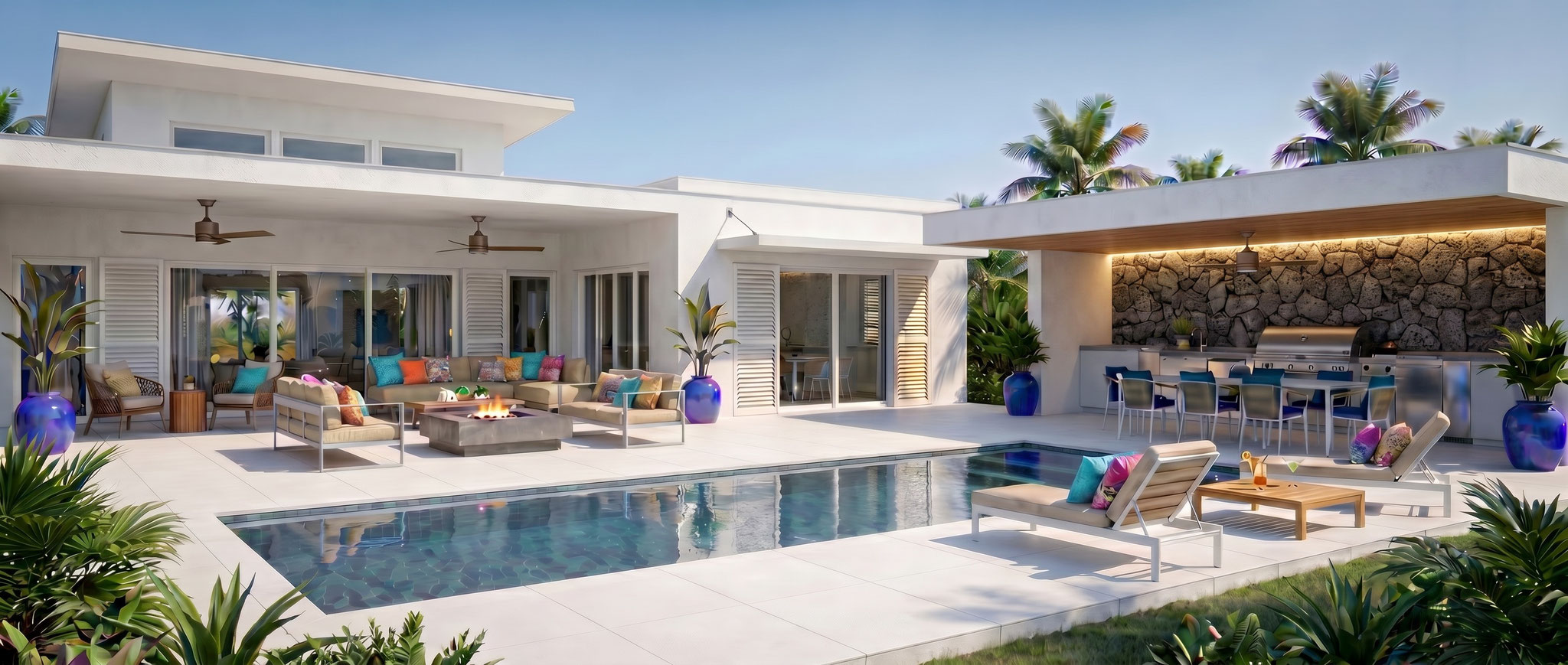 Nouveau programme exclusif Jinvesty de villa de luxe île Maurice LAELIA PDS trou au biches pied dans l'eau
