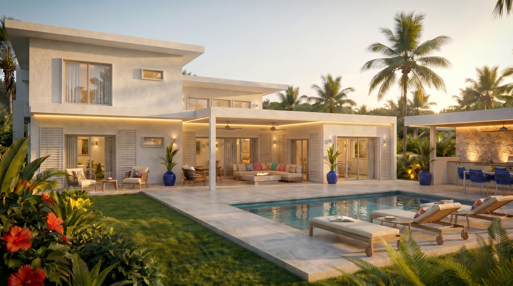 Nouveau programme exclusif Jinvesty de villa de luxe île Maurice LAELIA PDS trou au biches pied dans l'eau