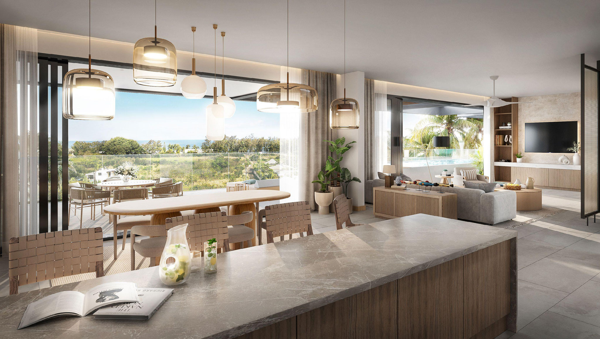 AZULINA appartements et penthouses G+2 haut de gamme vue mer à pointe aux biches nord île Maurice