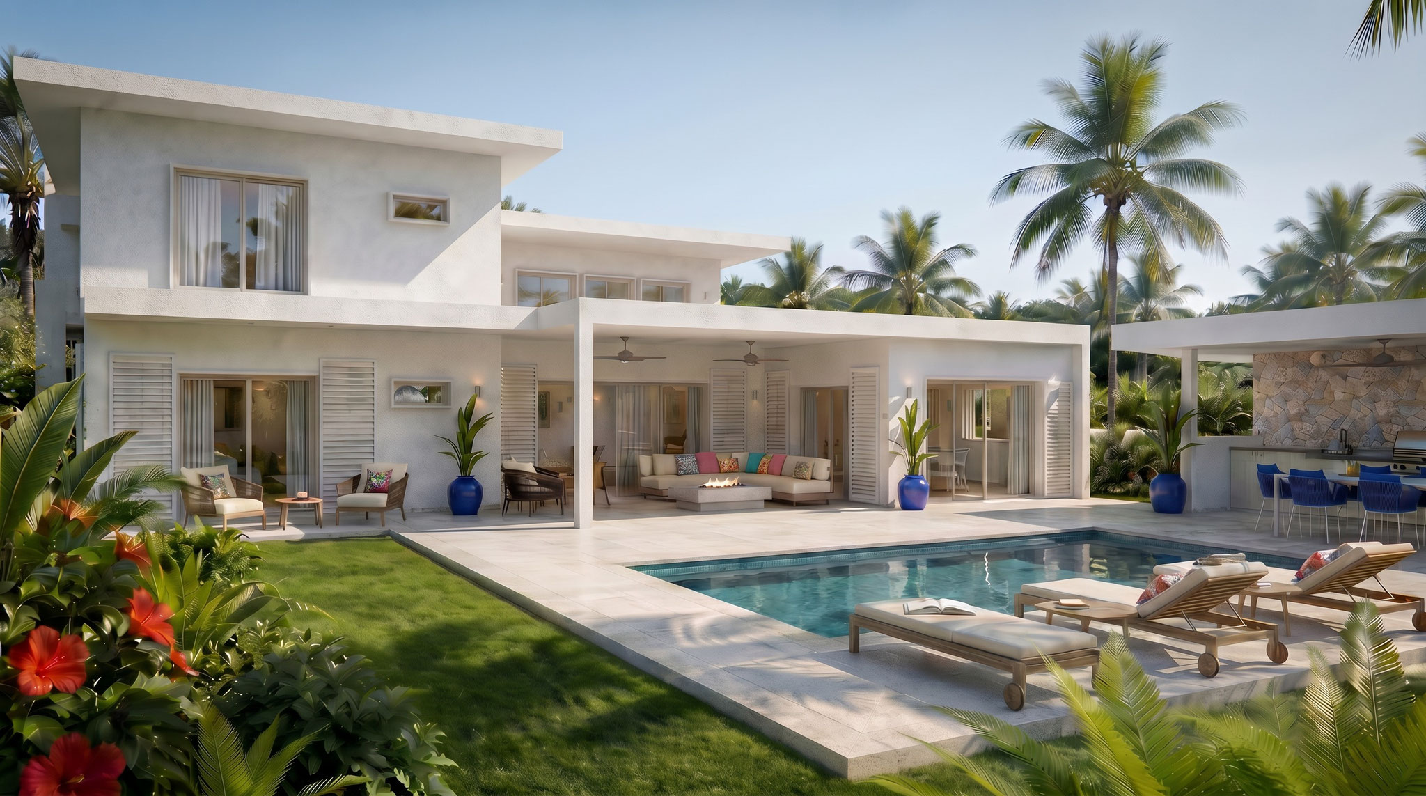 Nouveau programme exclusif Jinvesty de villa de luxe île Maurice LAELIA PDS trou au biches pied dans l'eau